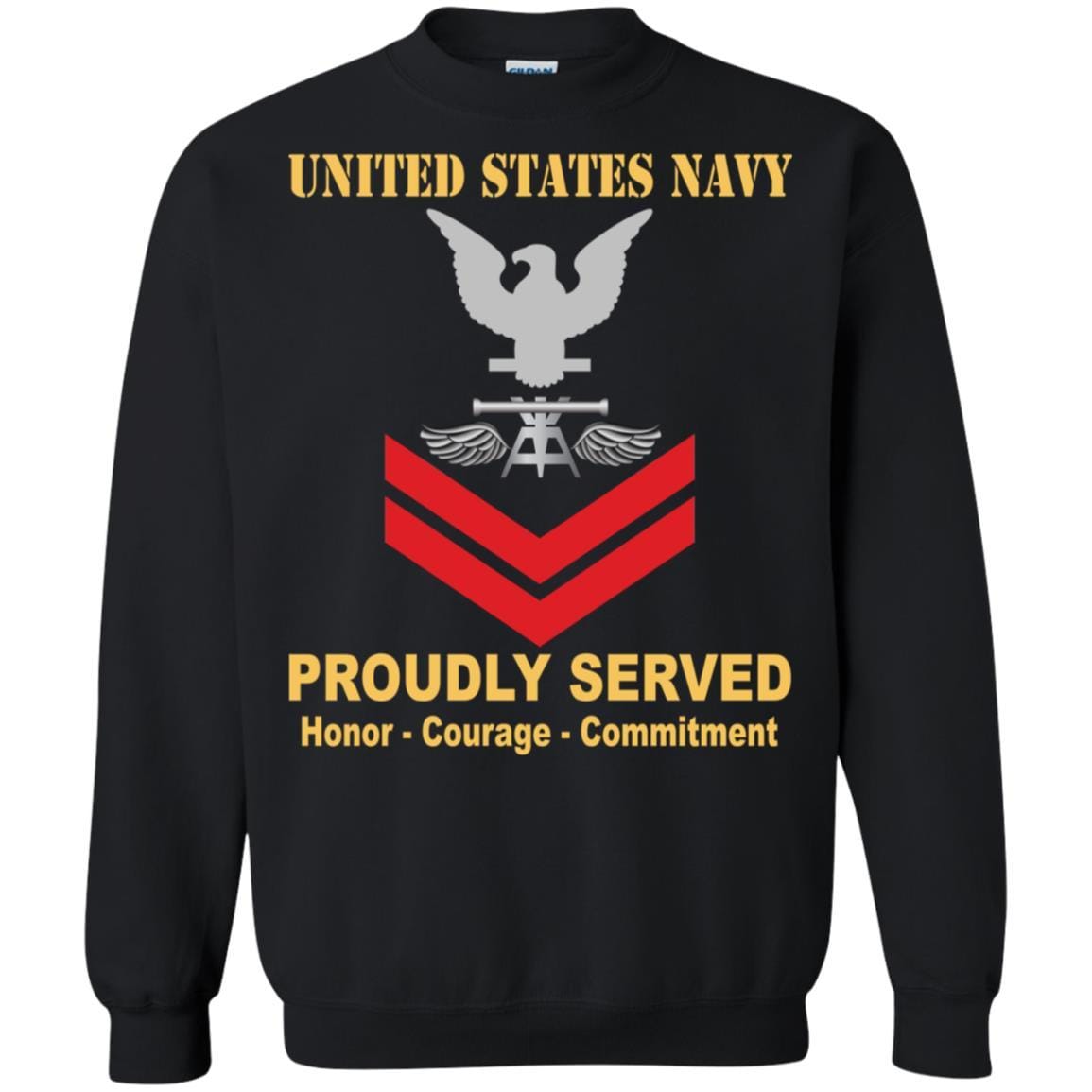 Navy Aviation Fire Control Tech Navy AQ E-5 Rating Badges Proudly Served T-Shirt For Men On Front-TShirt-Navy-Veterans Nation
