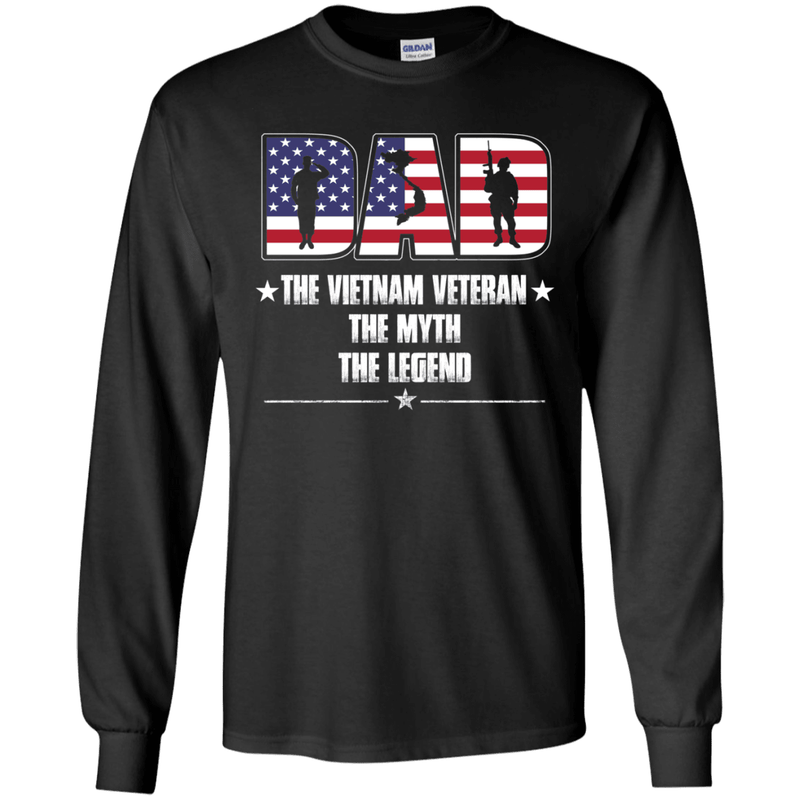 Military T-Shirt "Vietnam Veteran Legend Dad" Front-TShirt-General-Veterans Nation