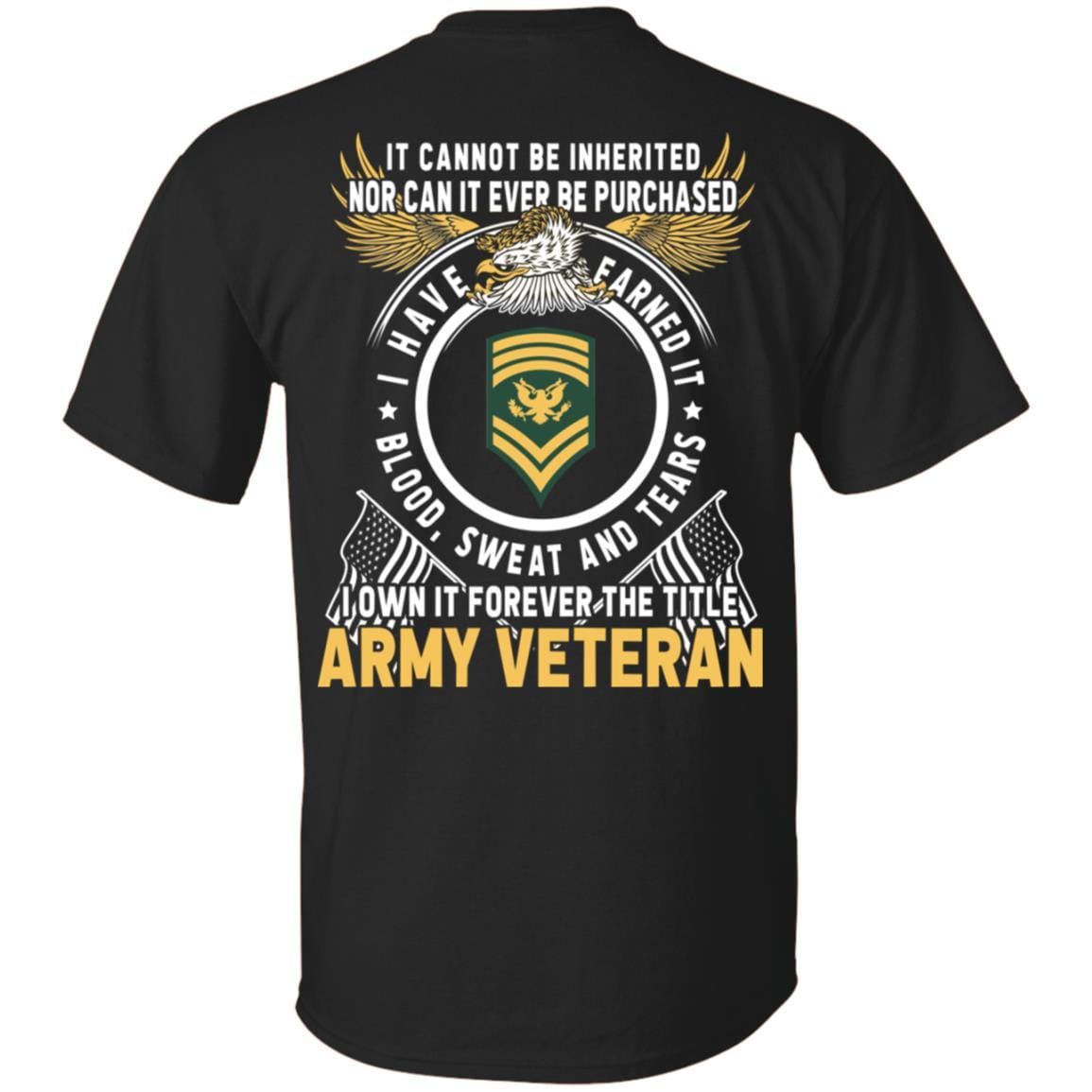 US Army E-9 SPC E9 Specialist Ranks T-Shirt For Men On Back-TShirt-Army-Veterans Nation