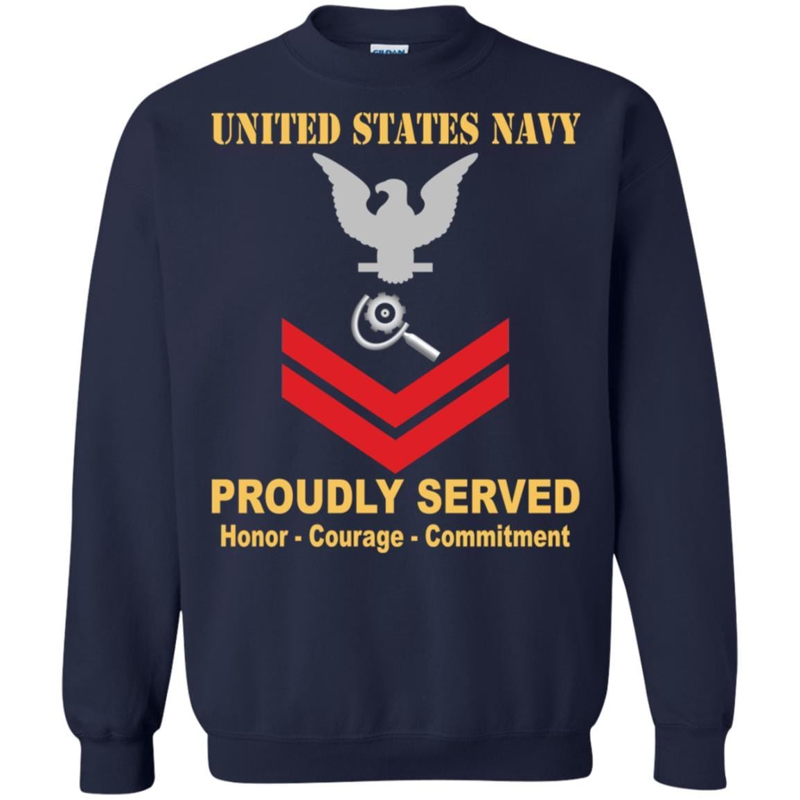 U.S Navy Machinery repairman Navy MR E-5 Rating Badges Proudly Served T-Shirt For Men On Front-TShirt-Navy-Veterans Nation