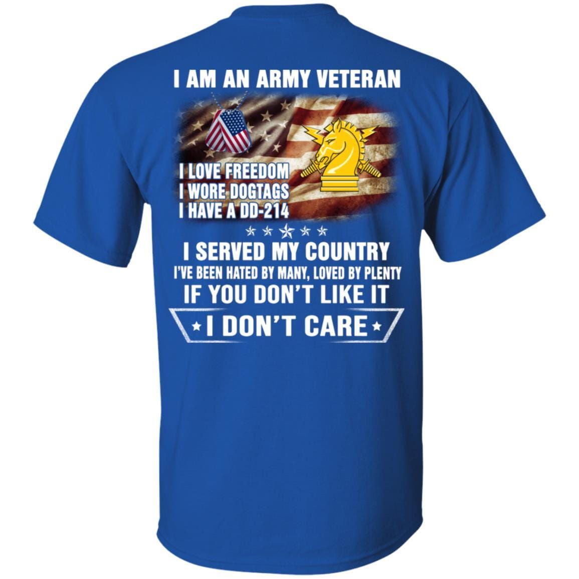 T-Shirt "I Am An Army Psychological Ops Veteran" On Back-TShirt-Army-Veterans Nation