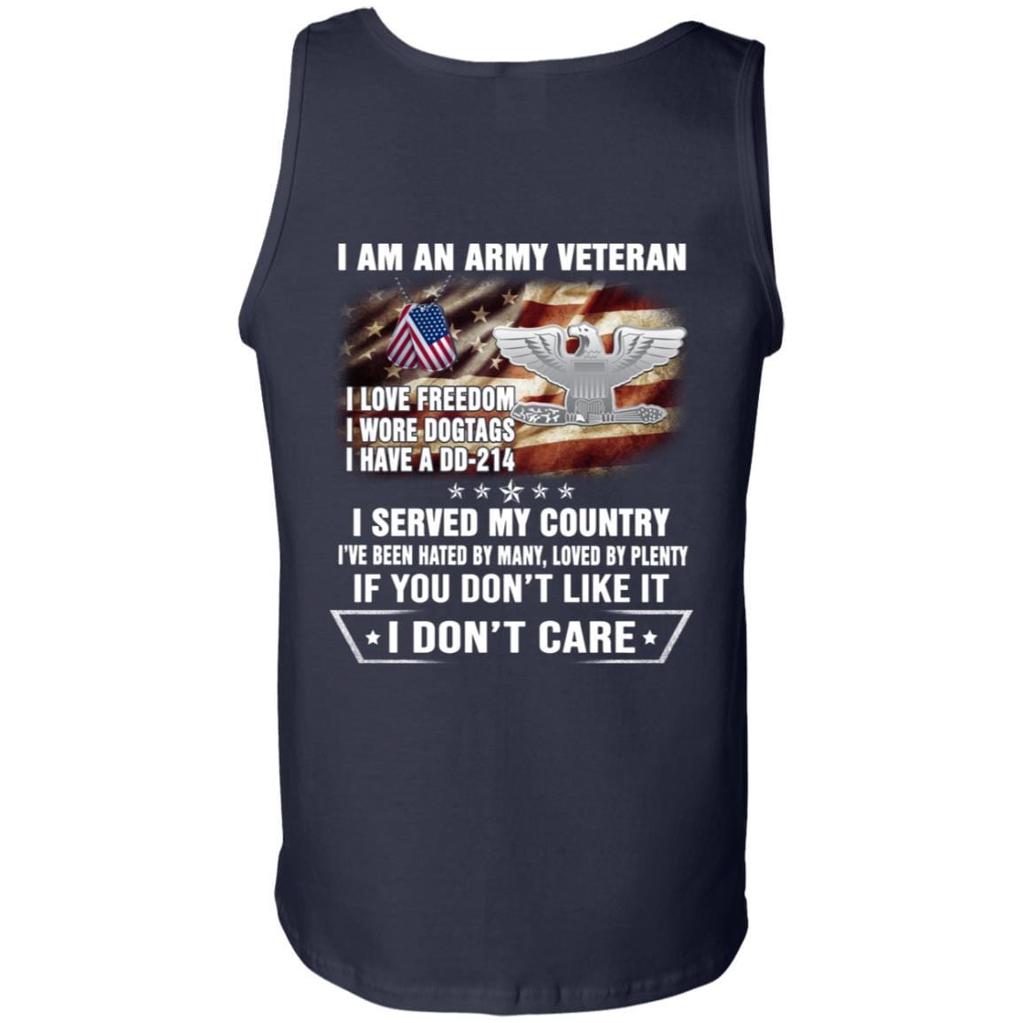 T-Shirt "I Am An Army Veteran" O-6 Colonel(COL)Rank On Back-TShirt-Army-Veterans Nation