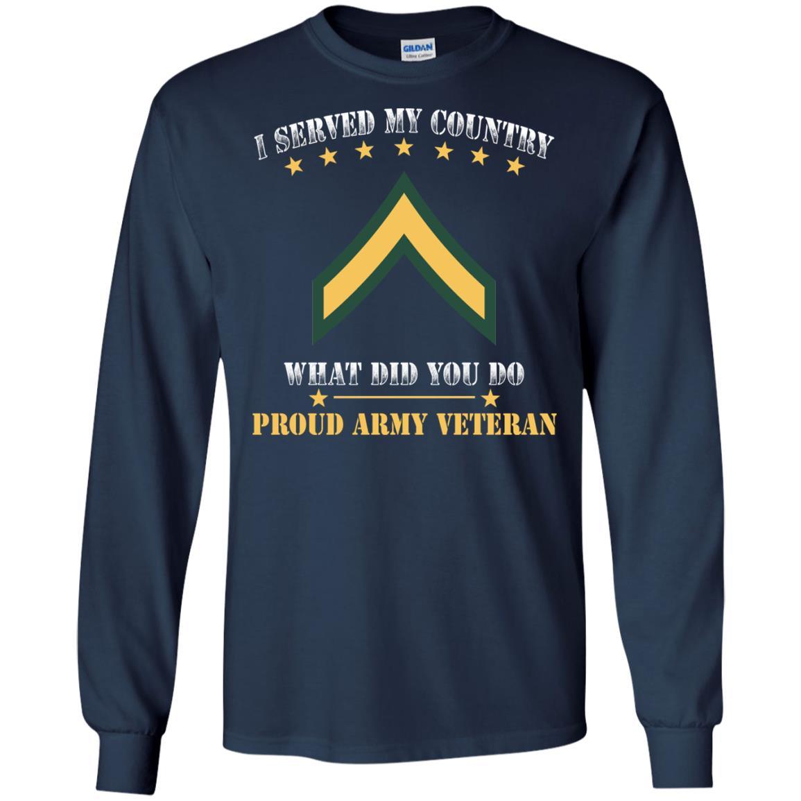 Army E-2 PV2 E2 Private Second Class Ranks Men Front T Shirt - Proud US Army Veteran-TShirt-Army-Veterans Nation