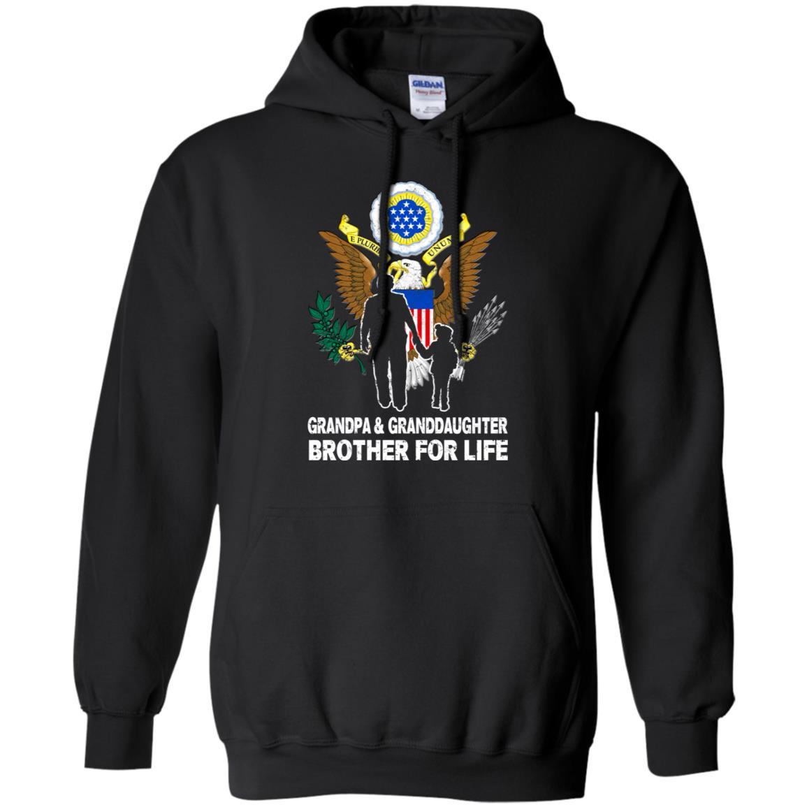 ARMY GRANDPA AND GRANDDAUGHTER ( GRANDSON ) BROTHER FOR LIFE T-Shirt On Front-TShirt-Army-Veterans Nation