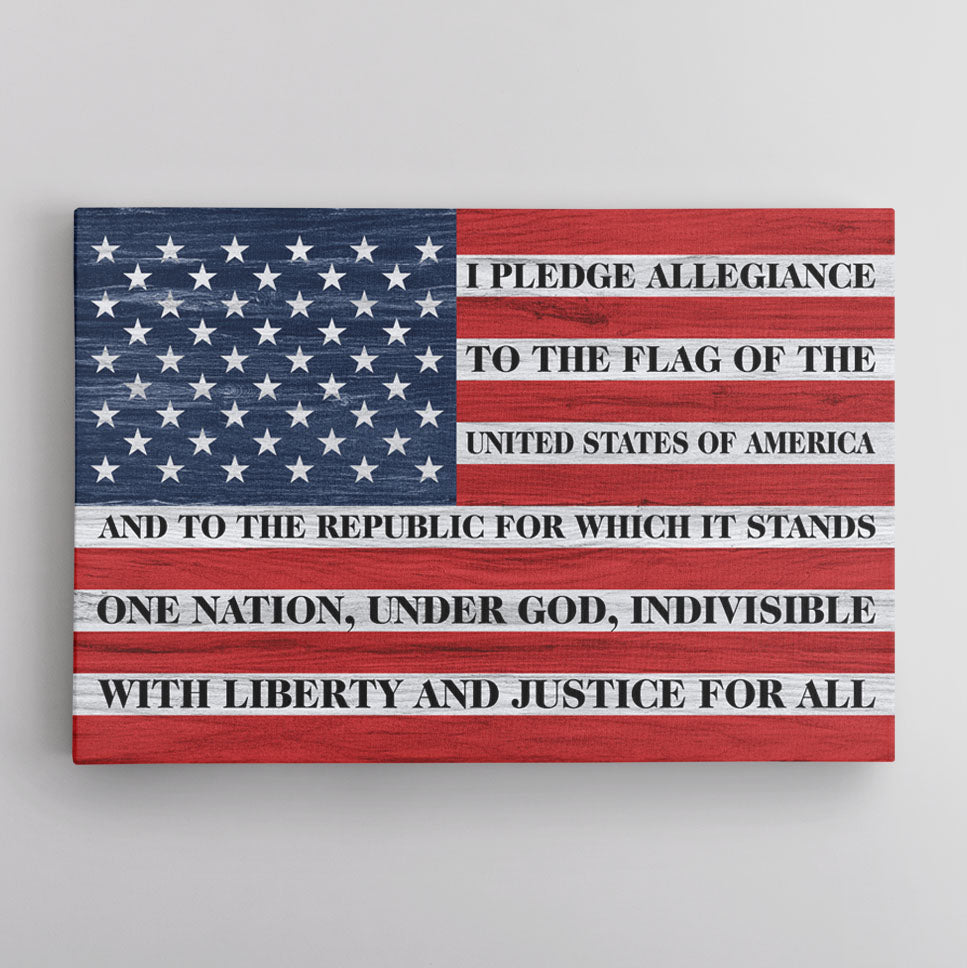US Military, I Pledge Allegiance To The Flag Canvas 1.5in Frame-Housewares-Veterans Nation