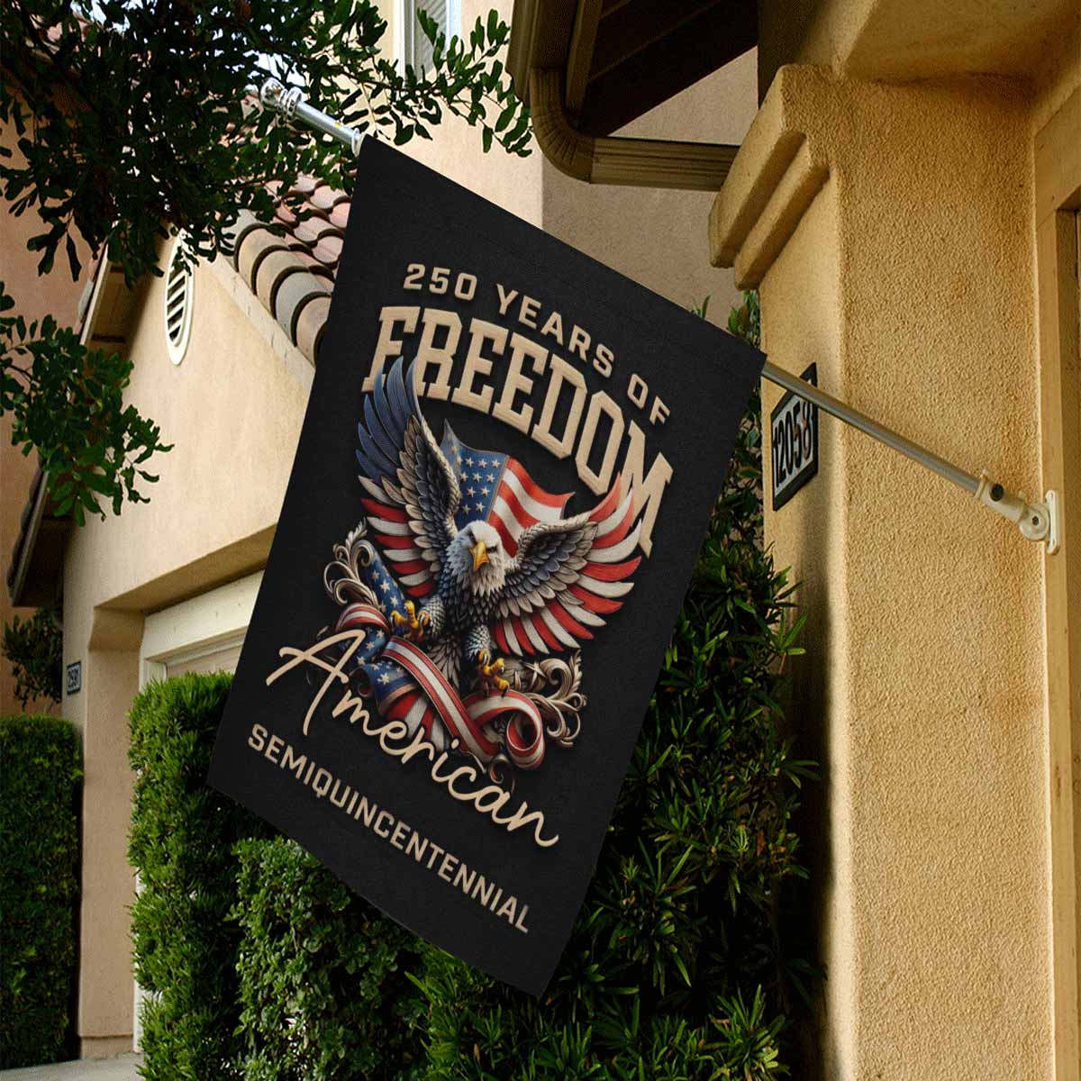 America 250 Patriotic Eagle House Flag 250 Years Freedom Decor