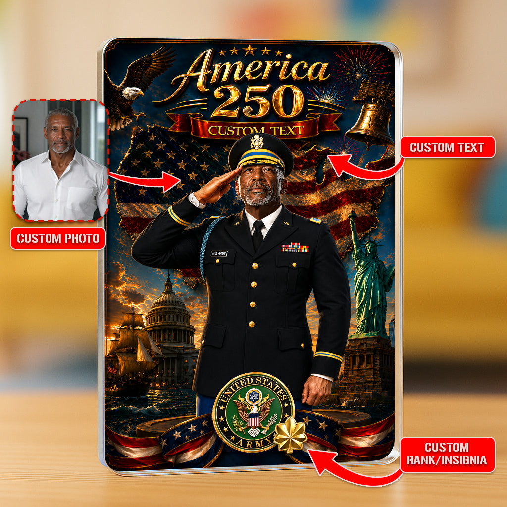 America 250 Custom US Army Service Uniform Figure Acrylic Block