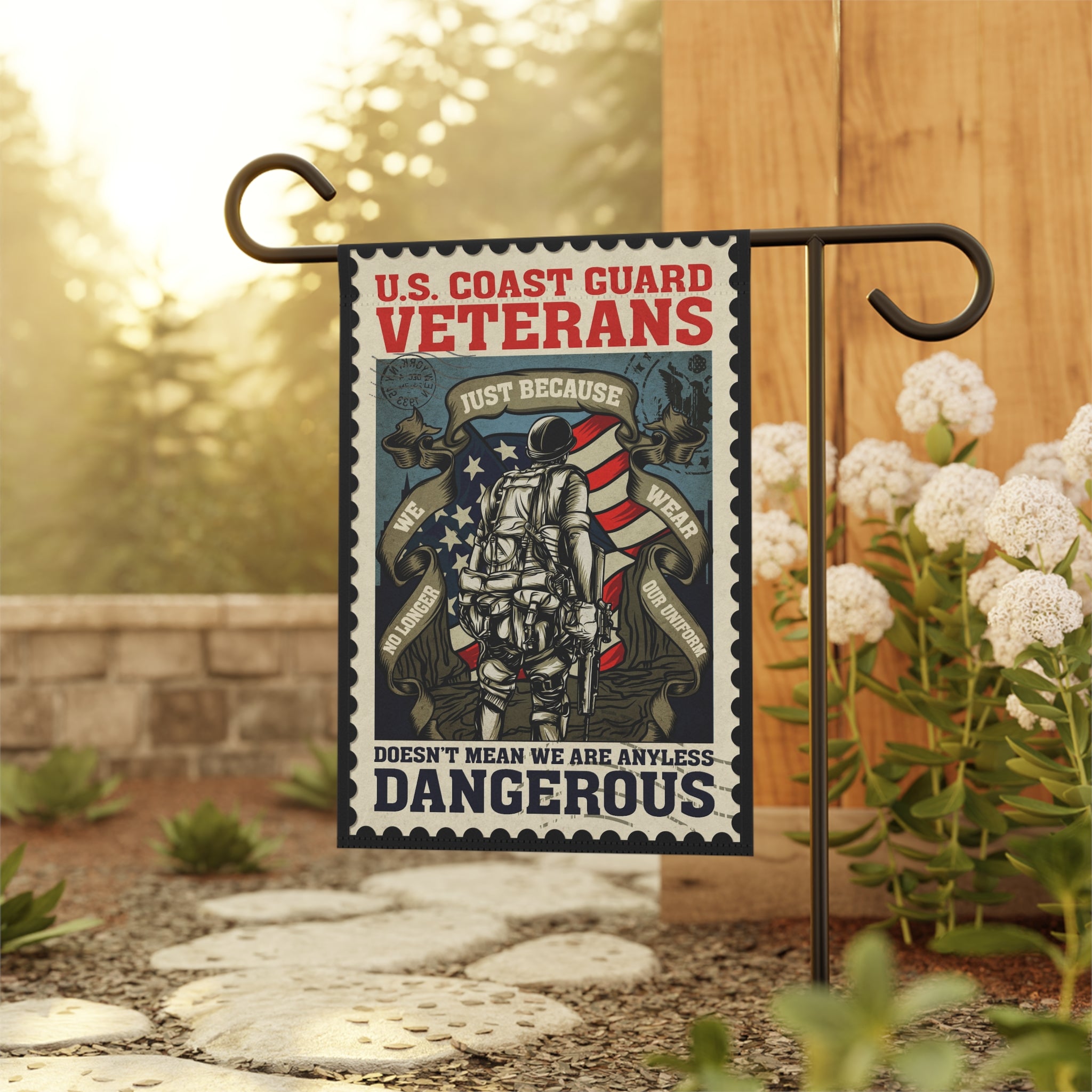 U.S. Coast Guard Veterans Garden Banner - Patriotic Outdoor Decor, Celebrate Service & Sacrifice