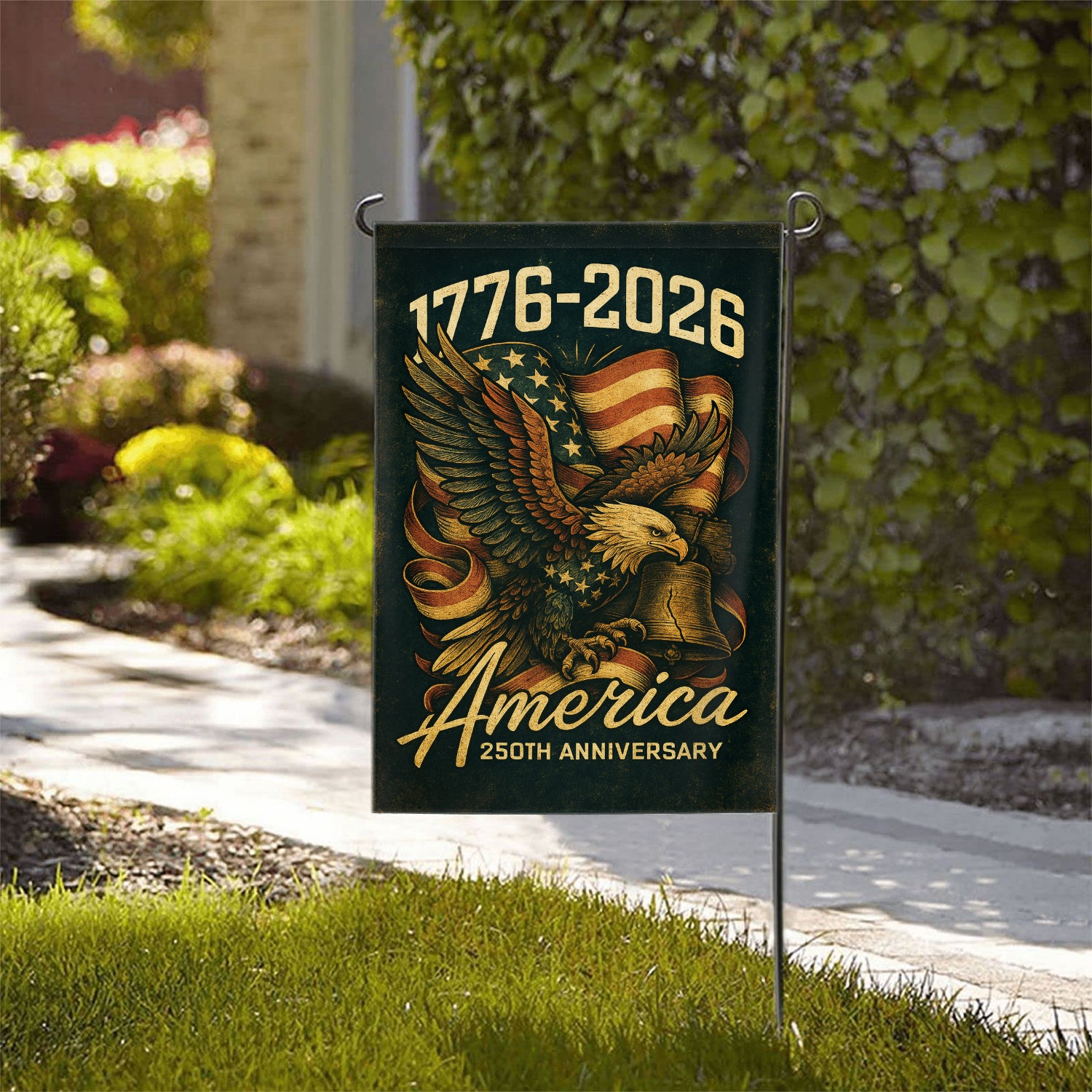 1776 - 2026 America 250th Anniversary Garden Flag 12''x18'' Twin-Side Printing