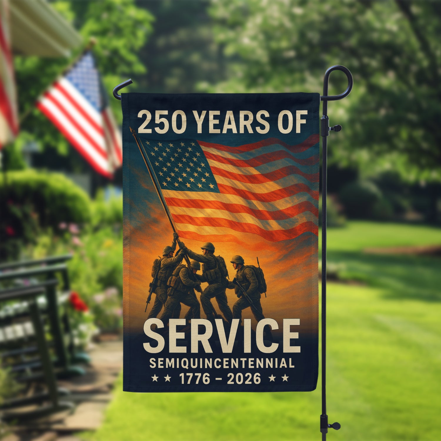 250 Years Of Service Garden Flag 12''x18'' Twin-Side Printing