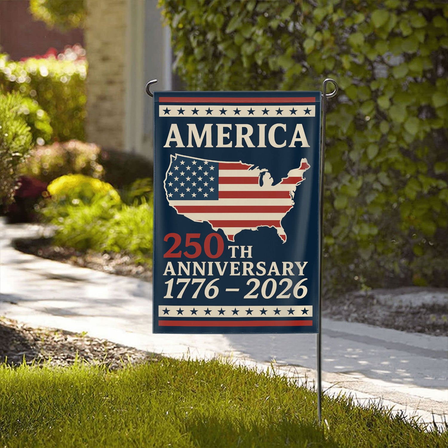 America 250th Anniversary 1776-2026 Garden Flag 12''x18'' Twin-Side Printing