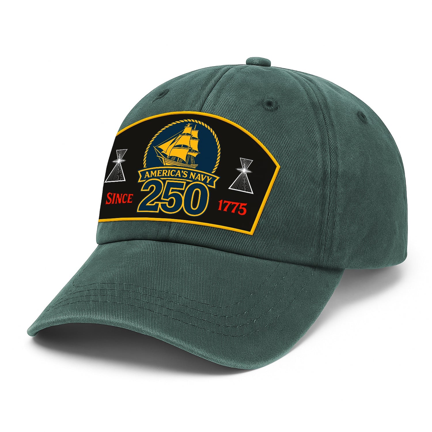 Custom Ranks US Navy Premium Washed Denim Cap DC015