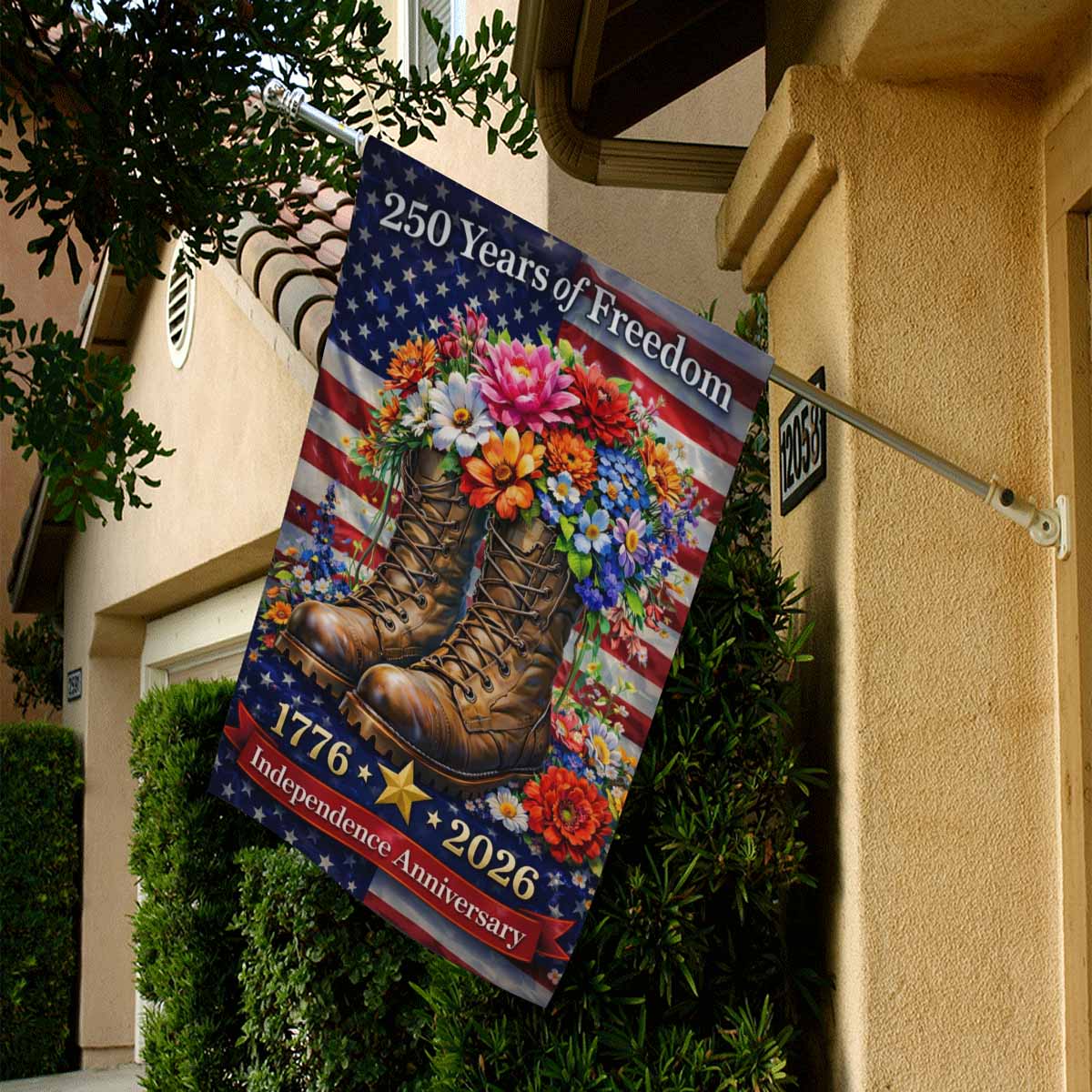 America 250 House Flag Veteran Independence Anniversary