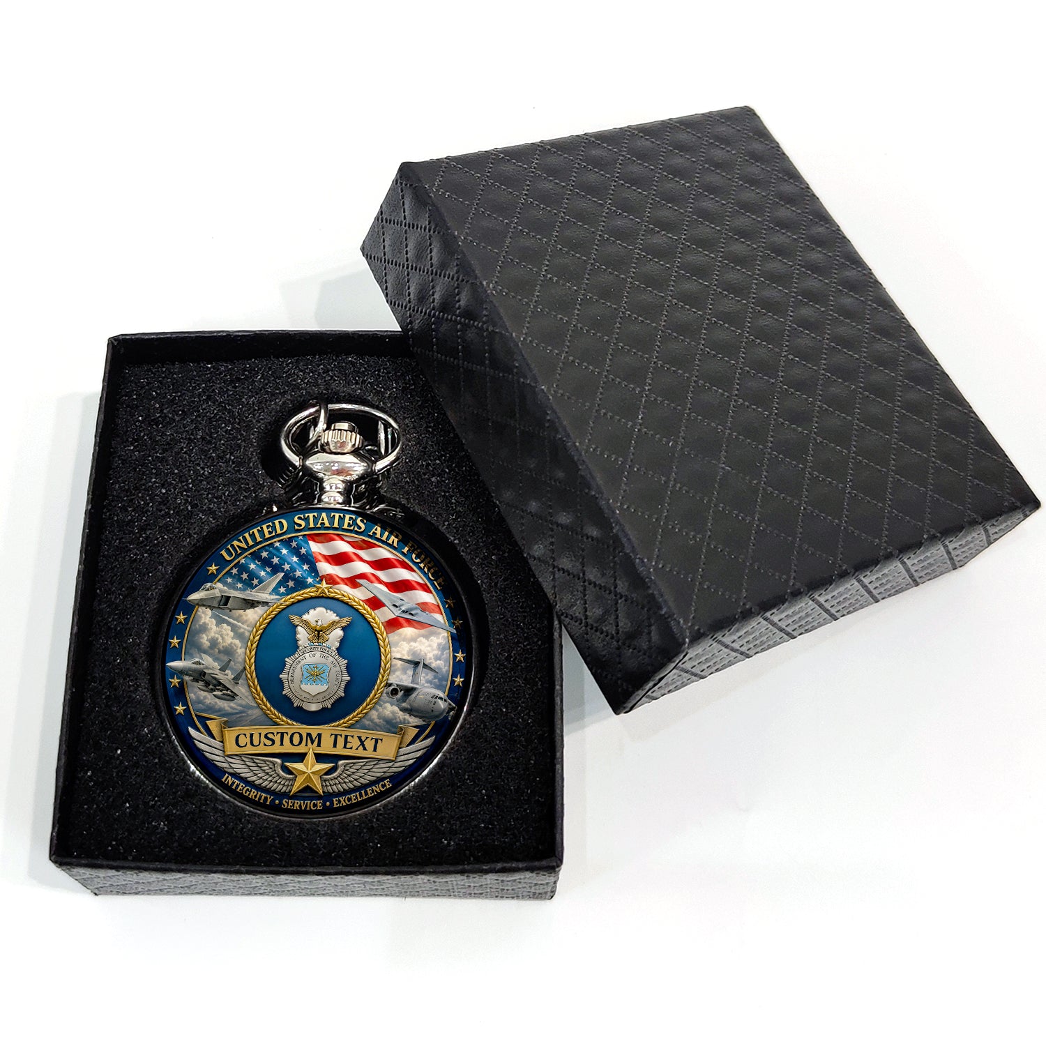 US Air Force 250th Anniversary Pocket Watch Custom Sailor Gift