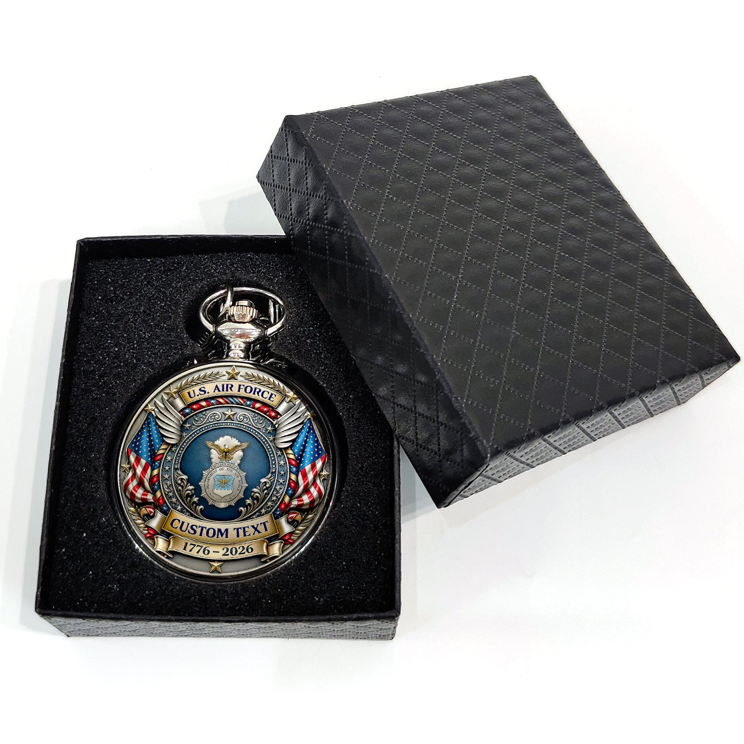 Personalized US Air Force Pocket Watch Military Collector Gift