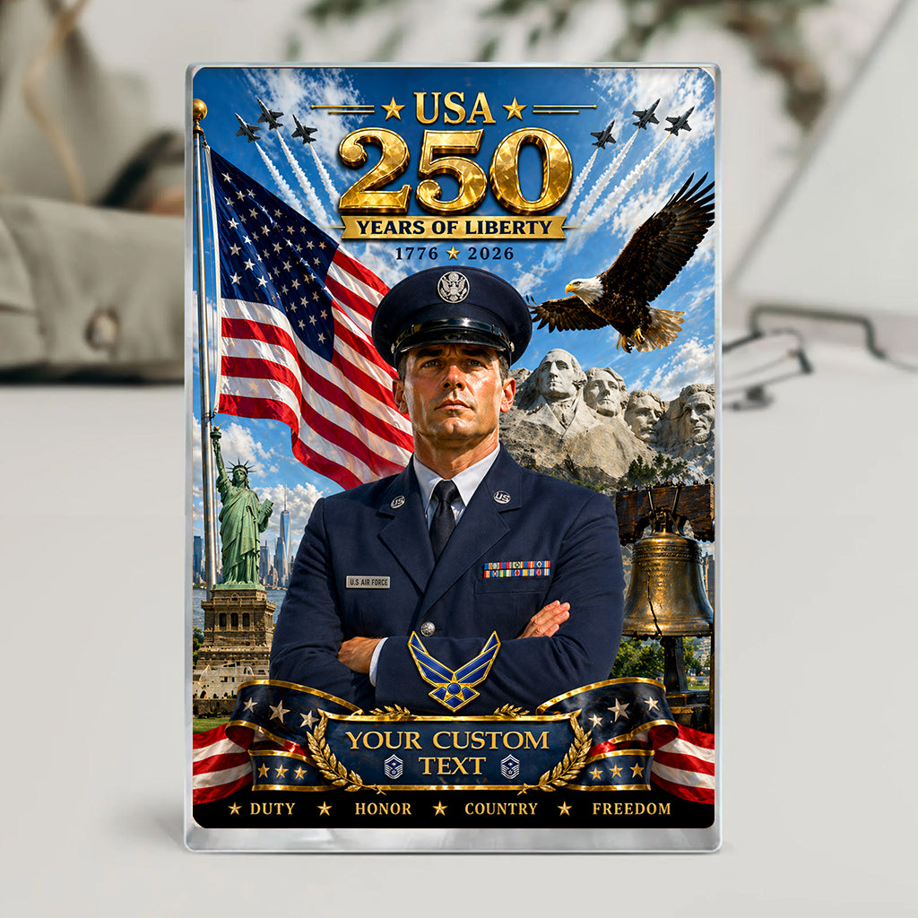 USA 250 Years Of Liberty Custom US Air Force Service Uniform Figure Acrylic Block