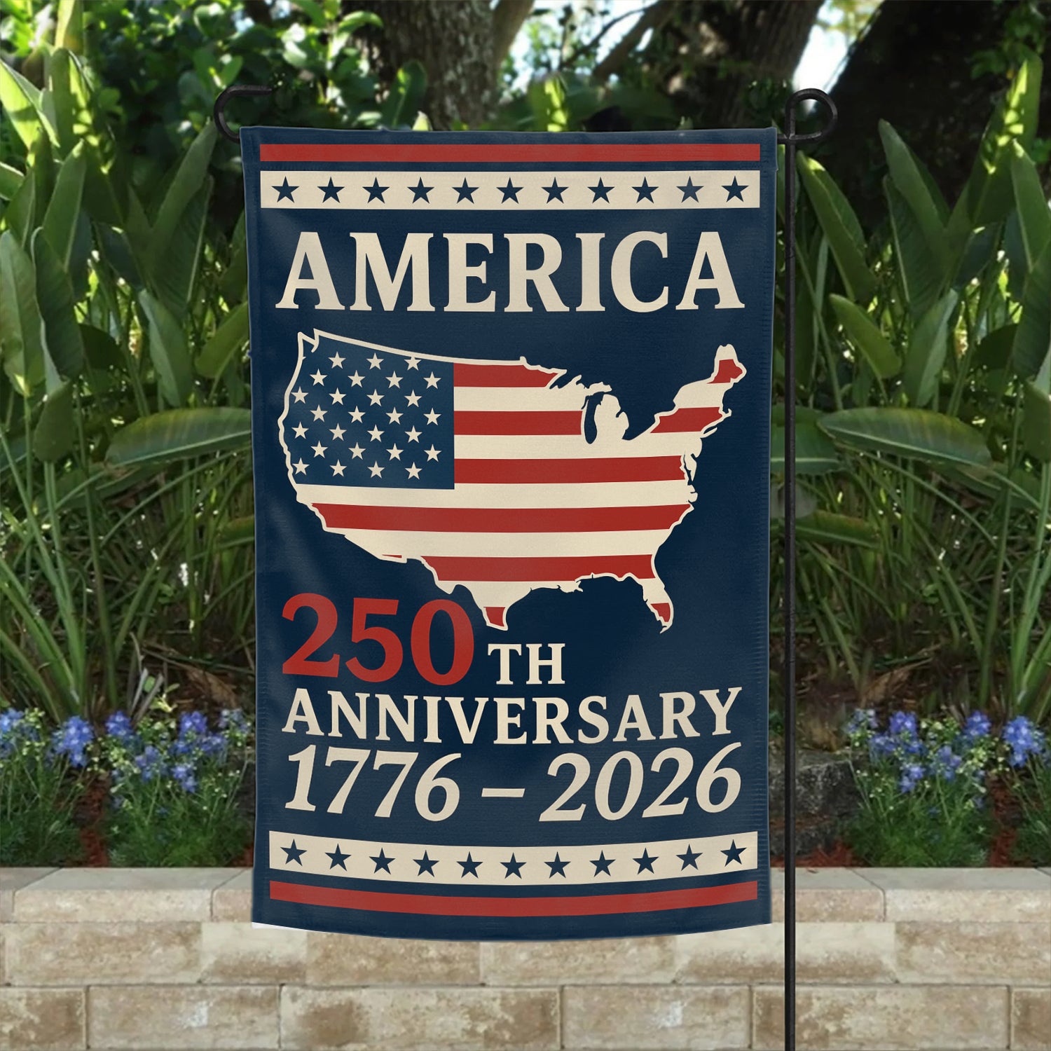 America 250th Anniversary 1776-2026 Garden Flag 12''x18'' Twin-Side Printing