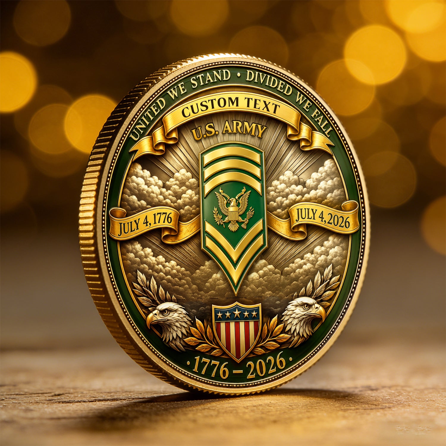 Custom Army Challenge Coin With Name Rank And Text