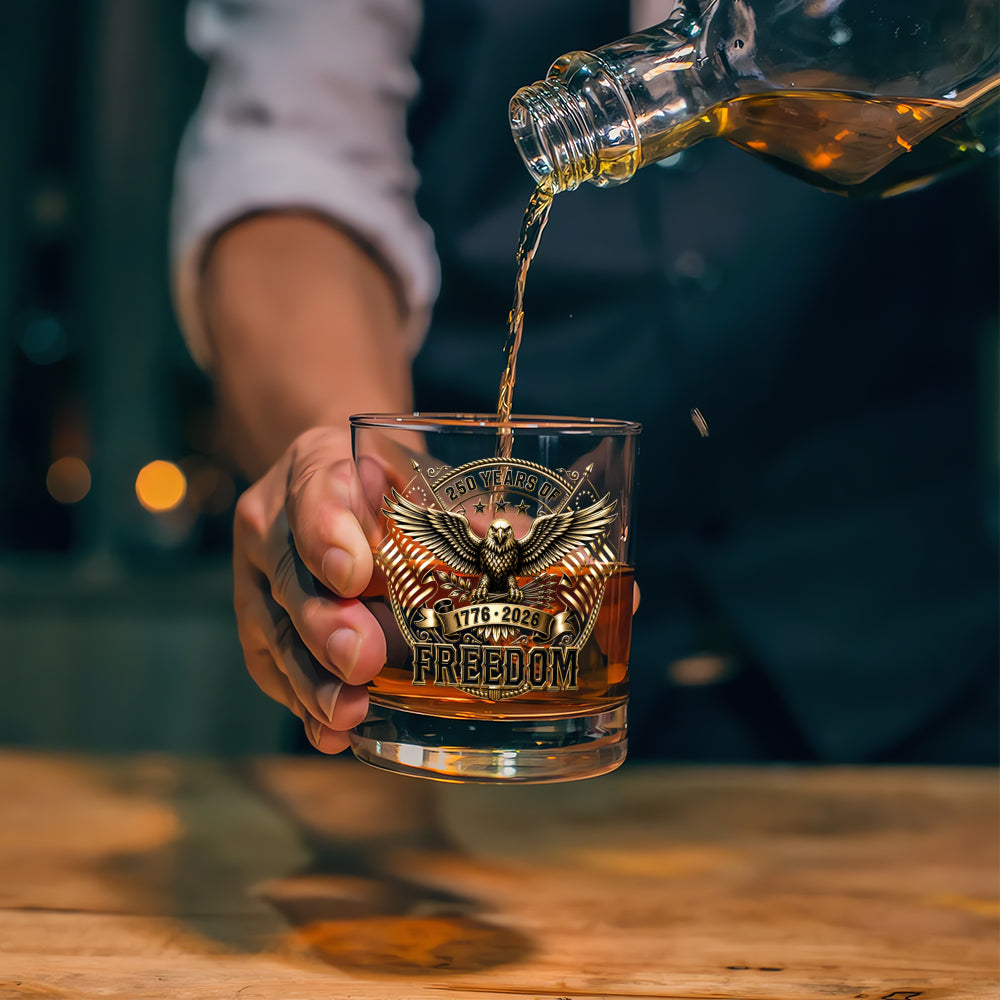 American Heritage Whiskey Glass USA Semiquincentennial