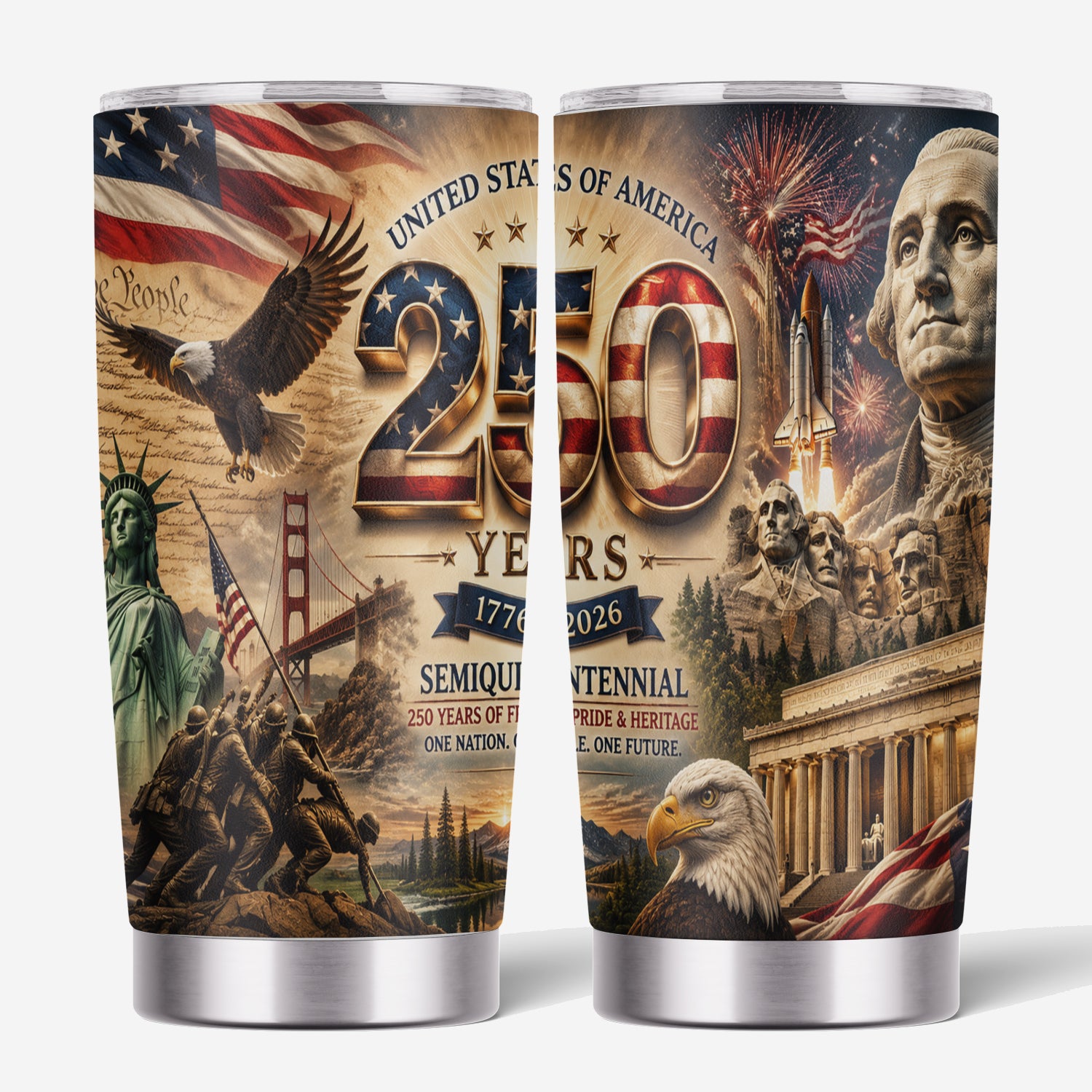 USA 250 Years Semiquincentennial 20oz Tumbler Patriotic Gift