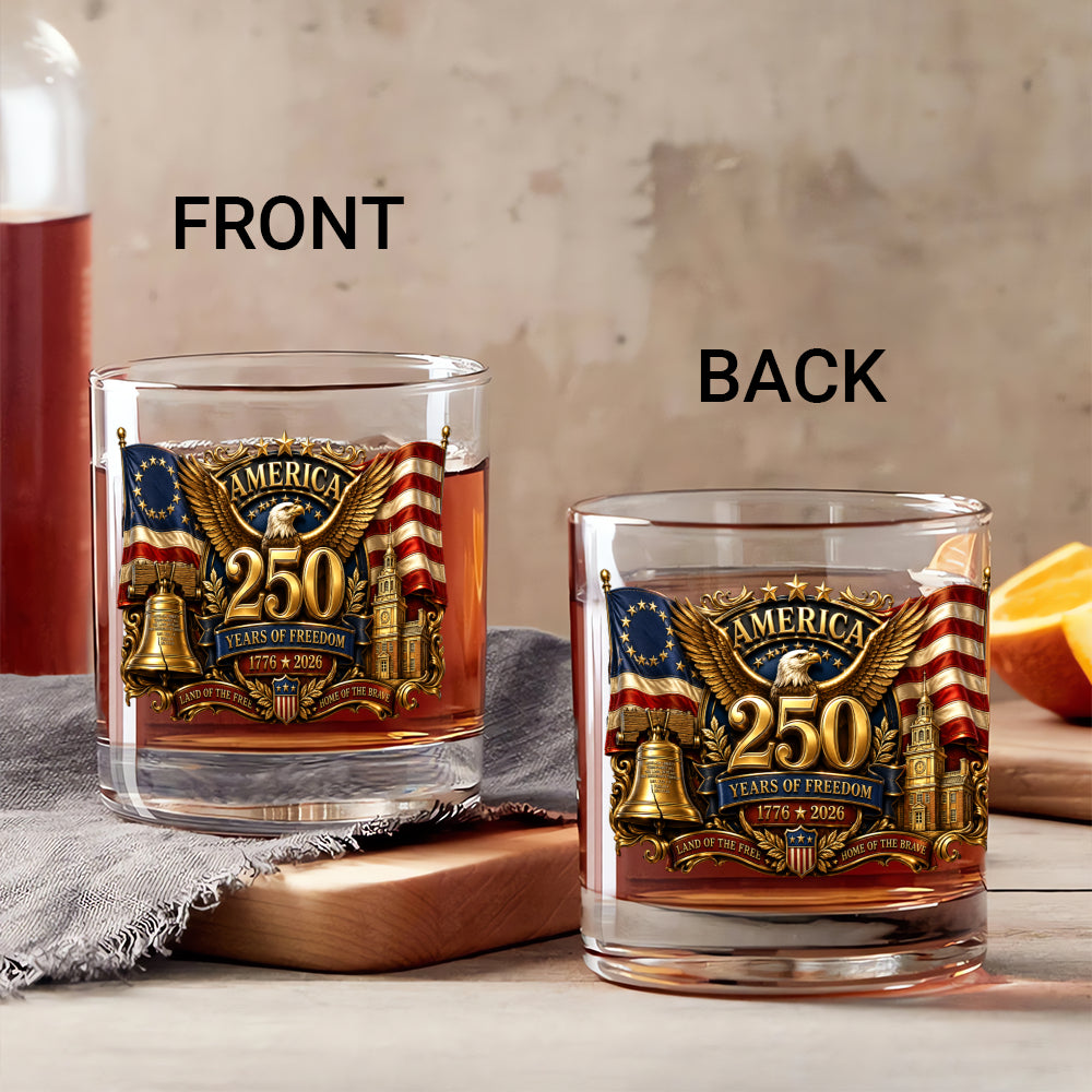 America 250 Commemorative Bourbon Glass Patriotic Gift