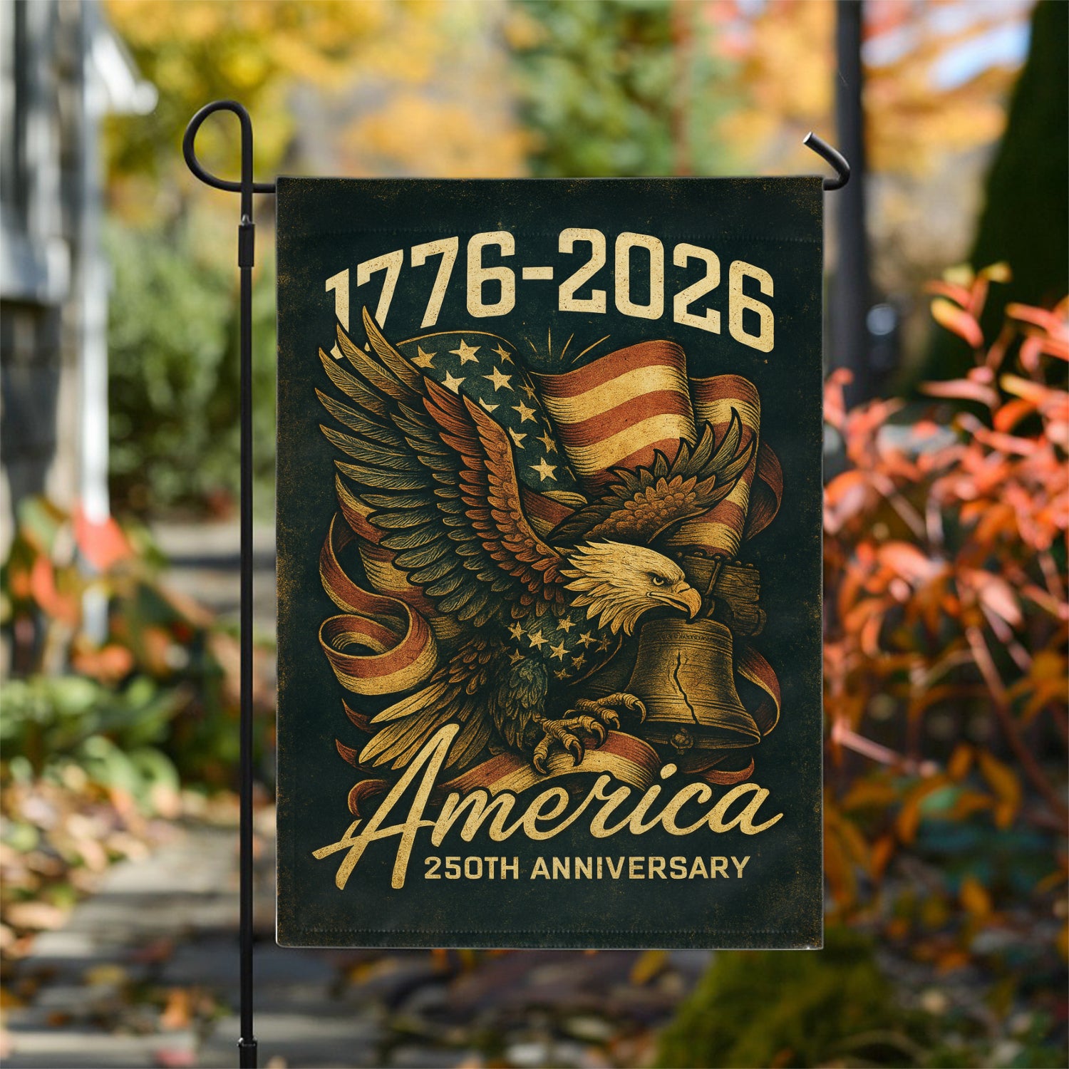 1776 - 2026 America 250th Anniversary Garden Flag 12''x18'' Twin-Side Printing