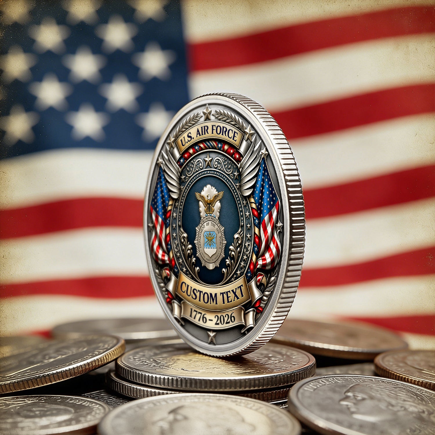America 250 Air Force Unit Coin Custom Military Recognition