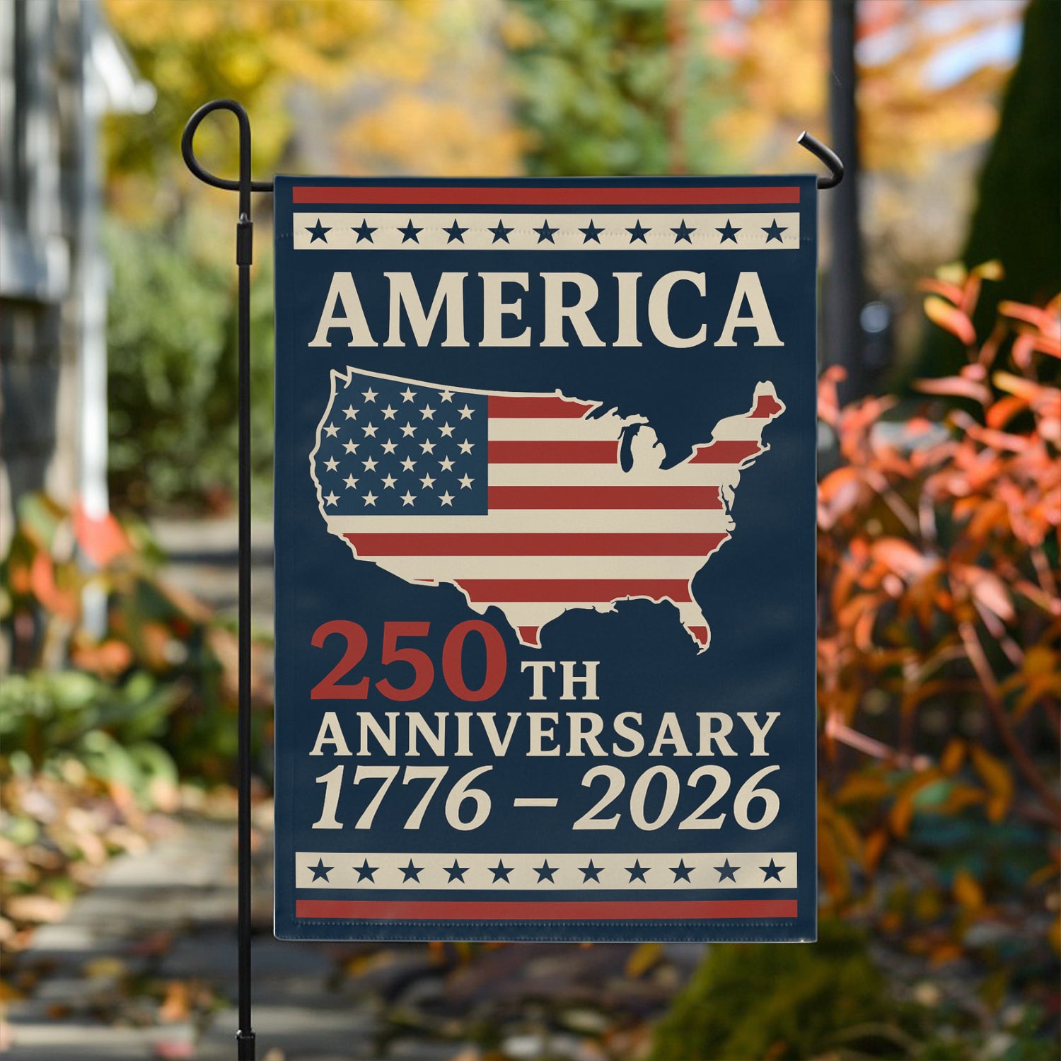America 250th Anniversary 1776-2026 Garden Flag 12''x18'' Twin-Side Printing