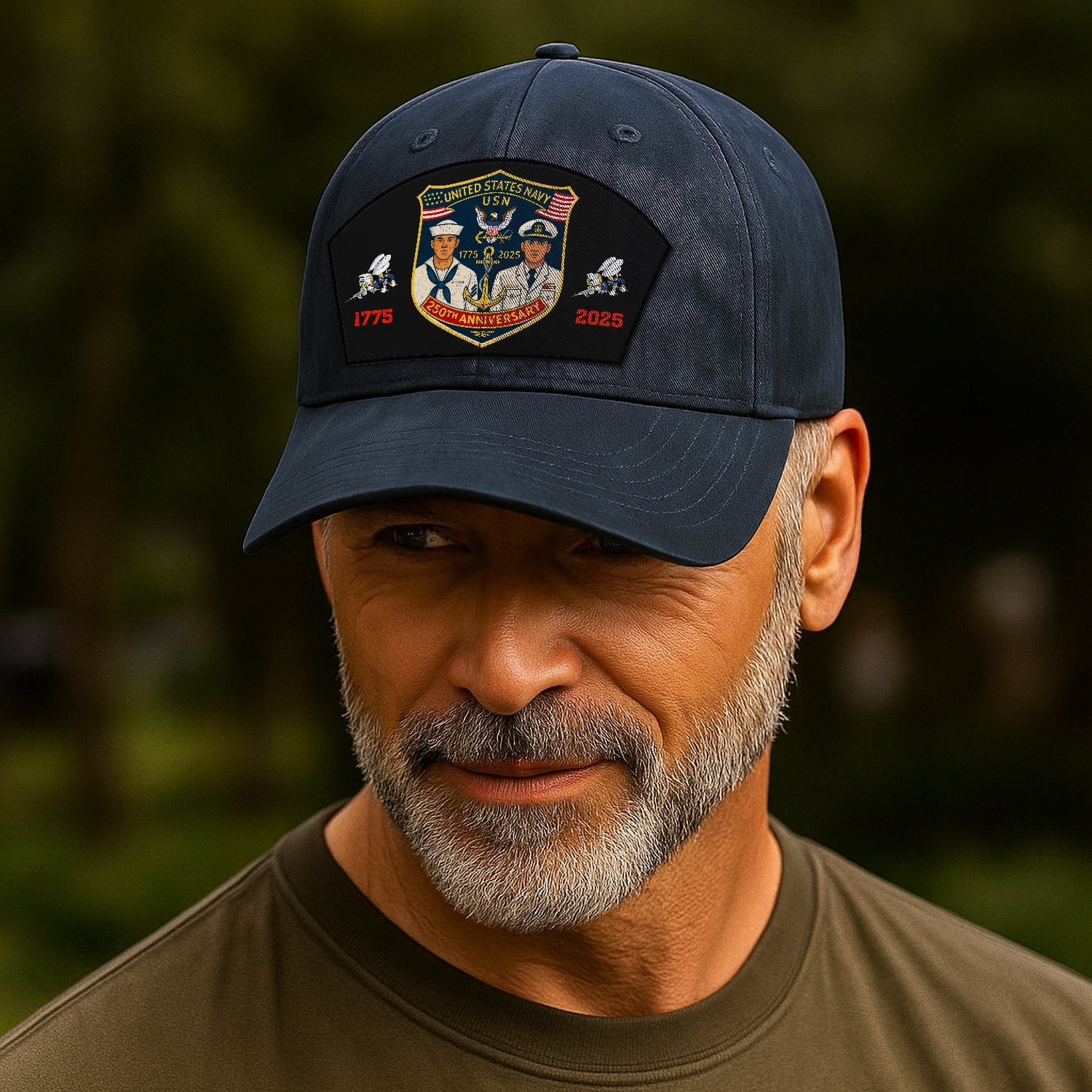 Custom Ranks US Navy Premium Washed Denim Cap DC014