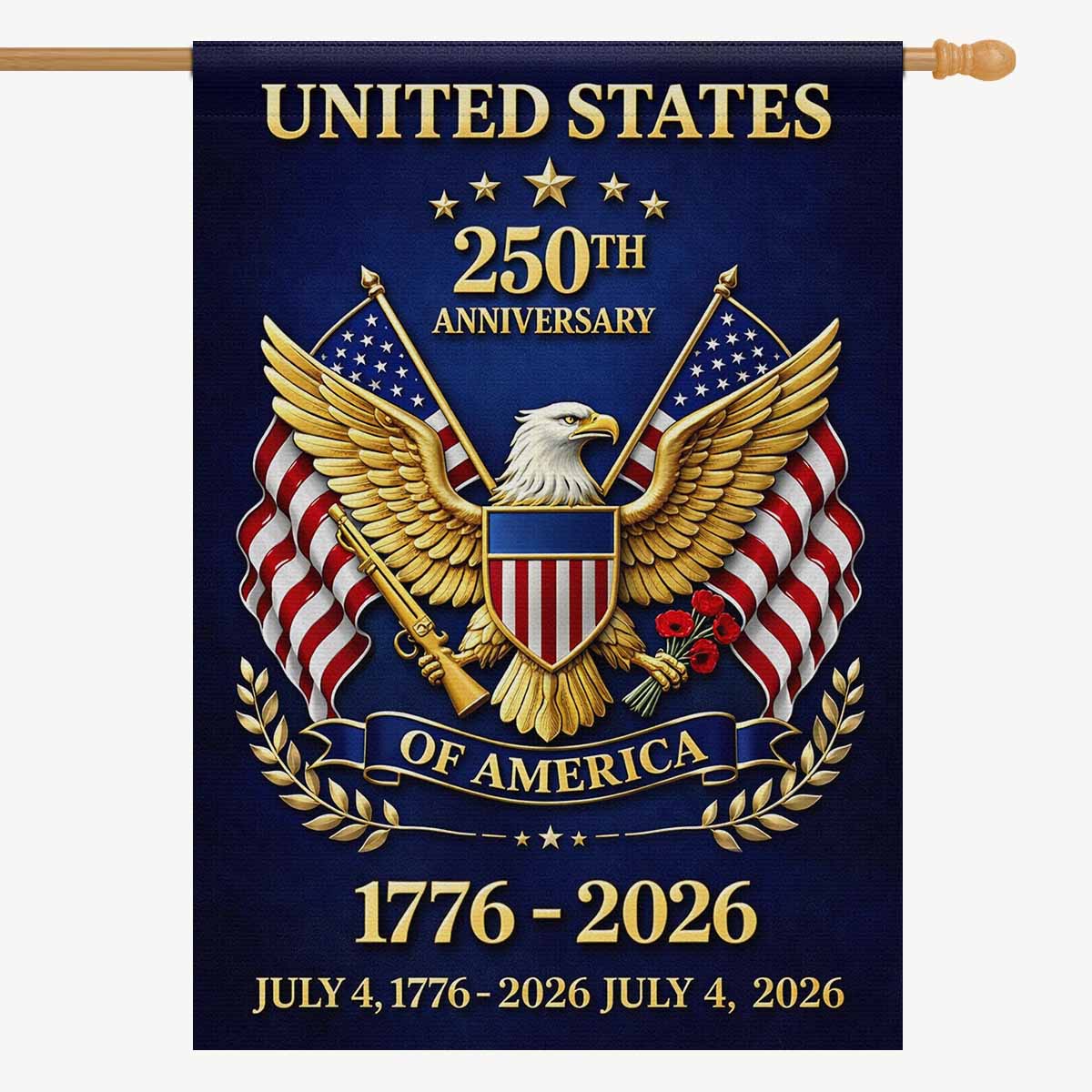 United States 250th Anniversary House Flag – 1776–2026 Decor