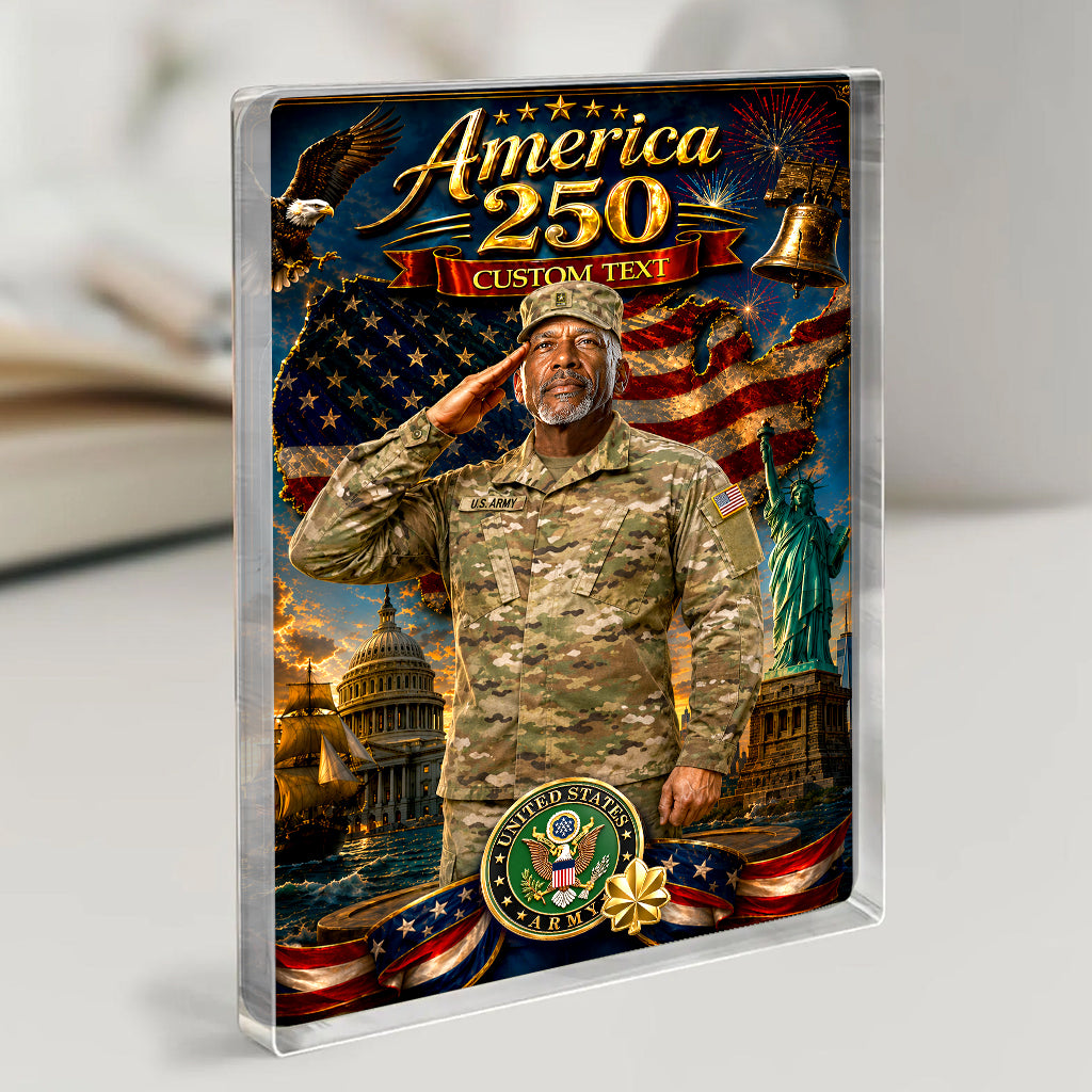 America 250 Custom US Army Combat Uniform Figure Acrylic Block