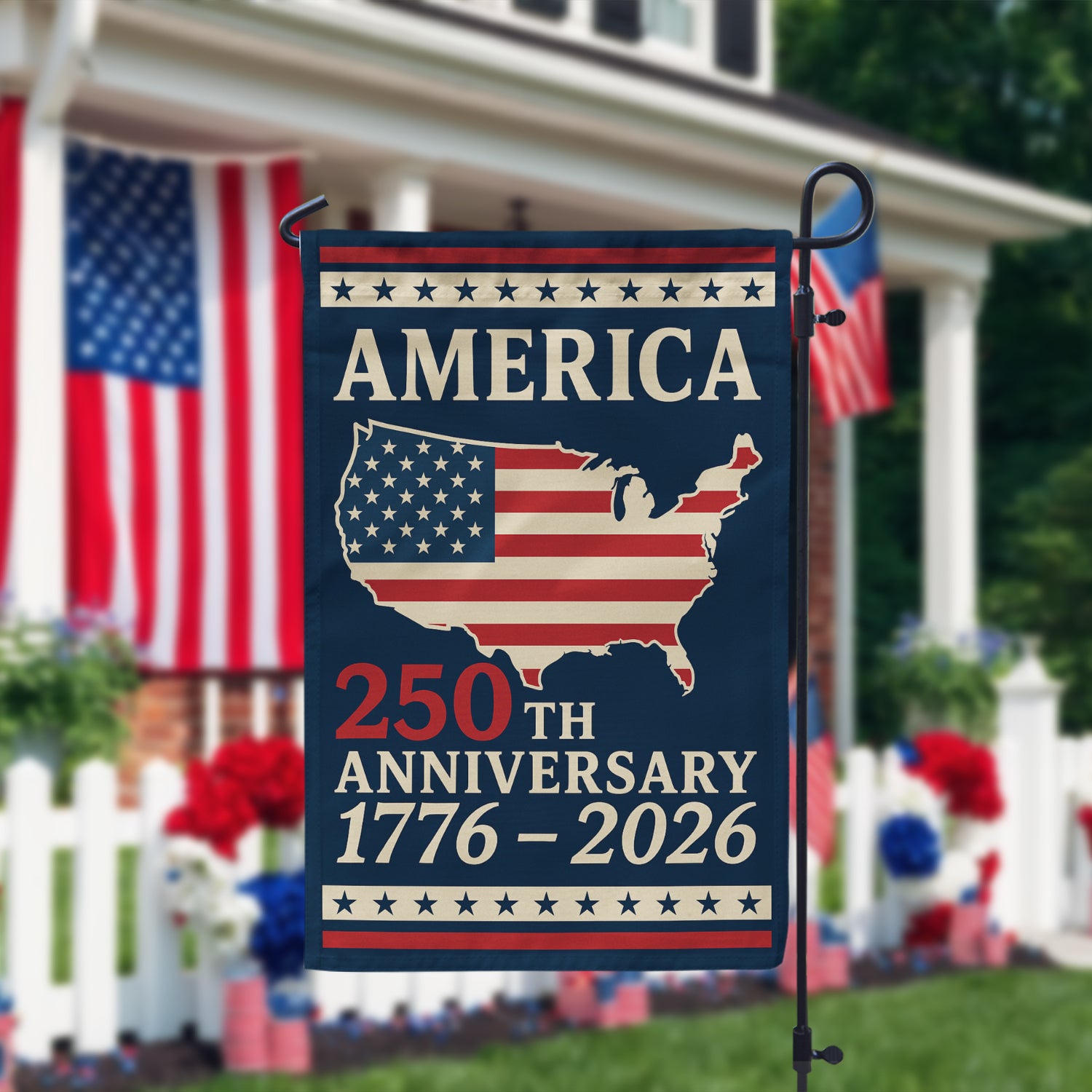 America 250th Anniversary 1776-2026 Garden Flag 12''x18'' Twin-Side Printing
