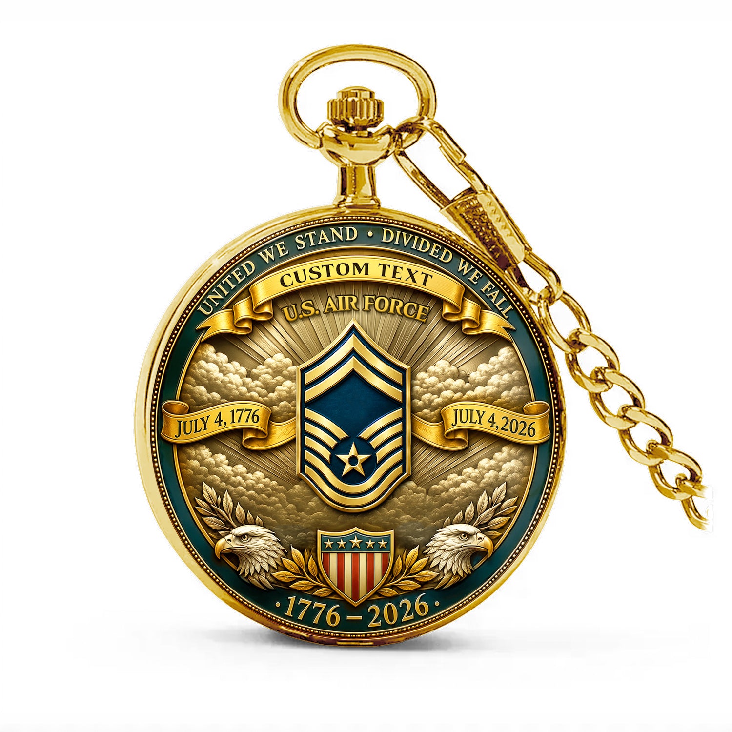 Personalized US Air Force Veteran Pocket Watch Custom Gift