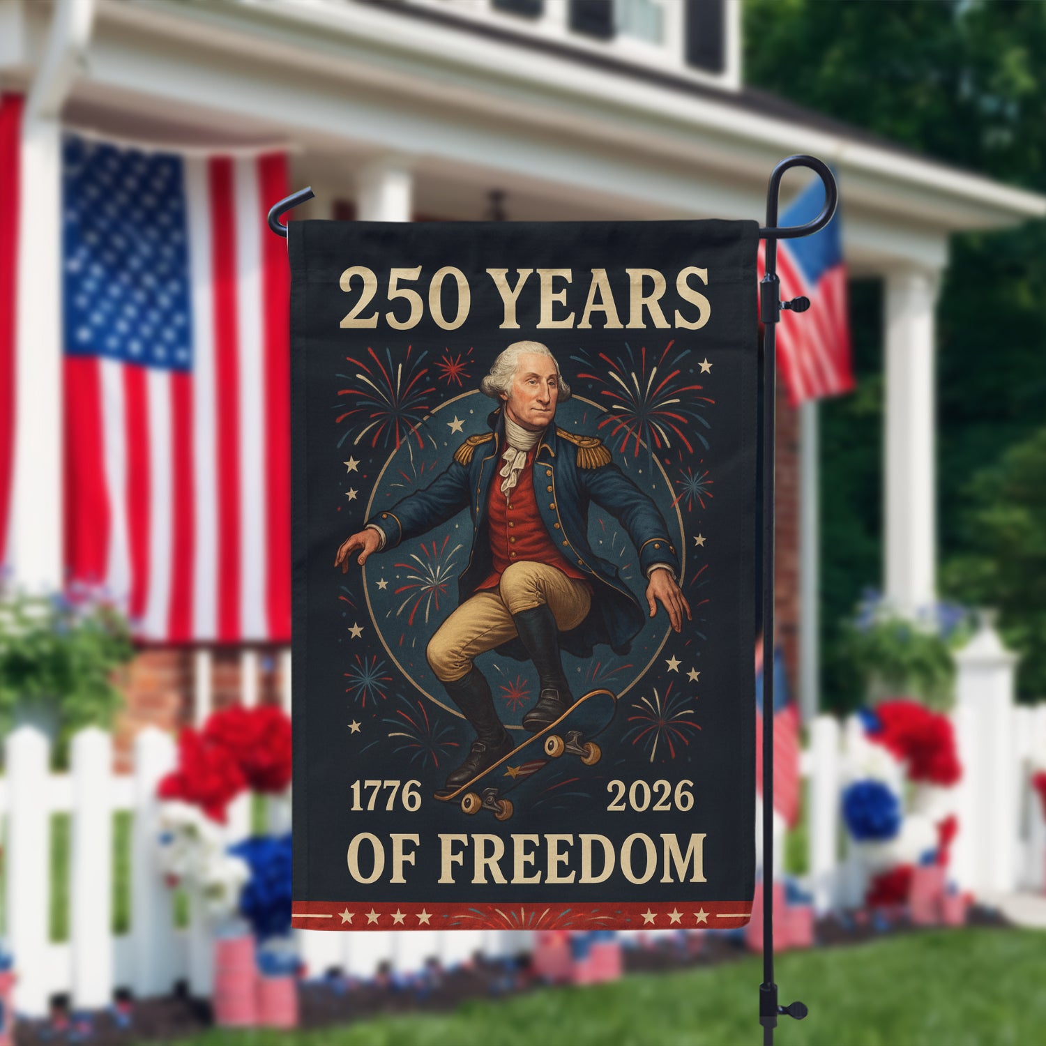 250 Years Of Freedom Garden Flag 12''x18'' Twin-Side Printing