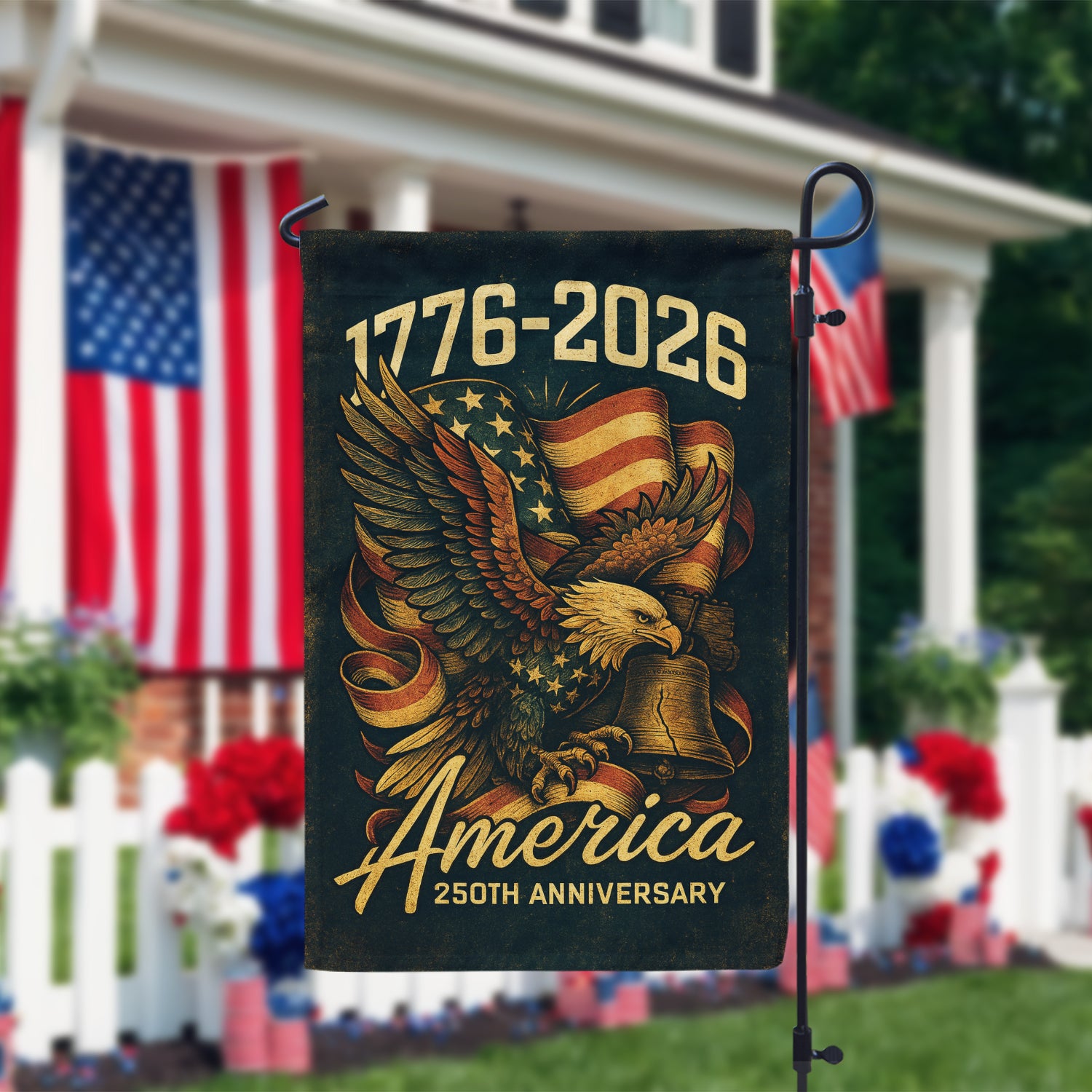 1776 - 2026 America 250th Anniversary Garden Flag 12''x18'' Twin-Side Printing