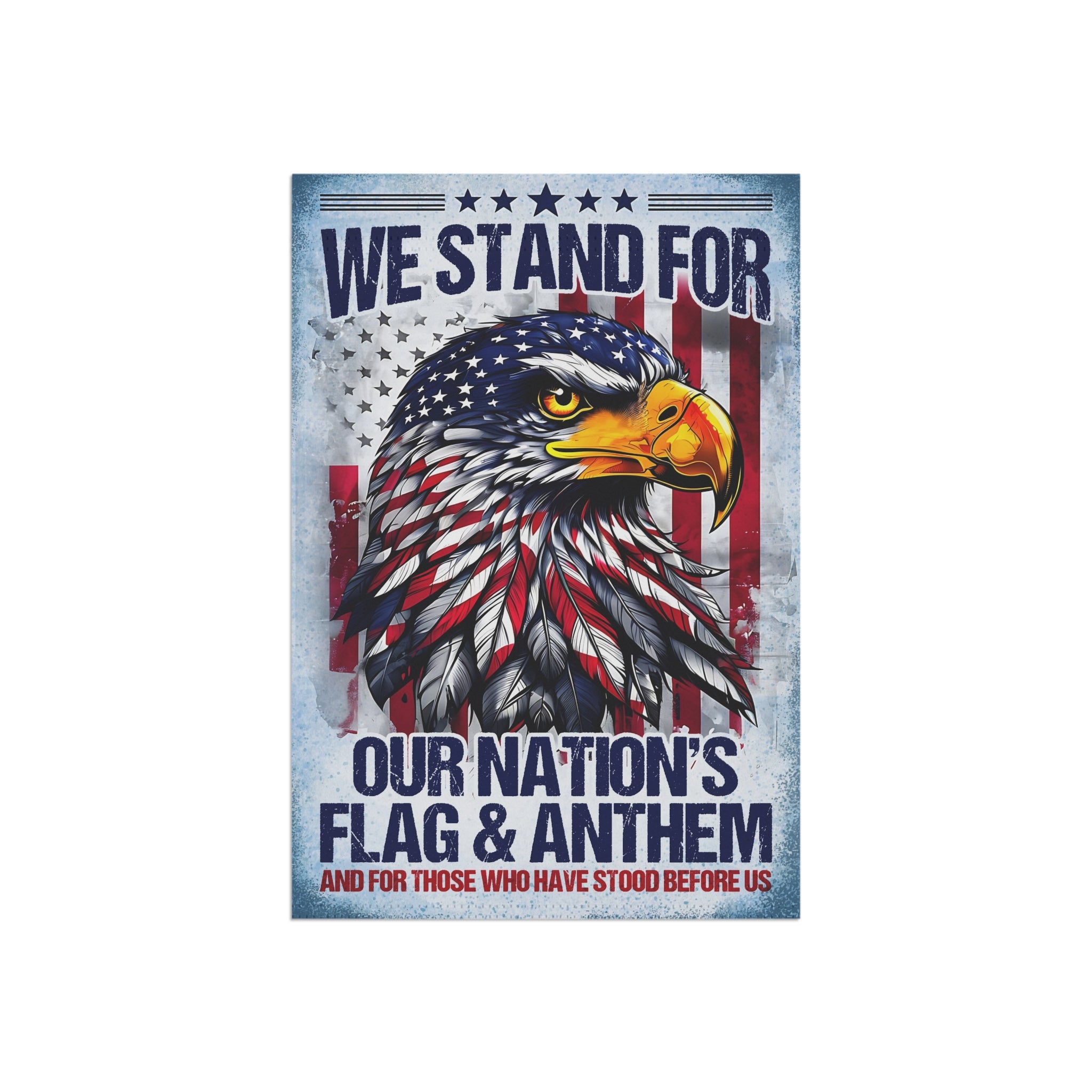 Stand For Our Nations Flag & Anthem Garden Banner - Patriotic Outdoor Decor, Celebrate Service & Sacrifice