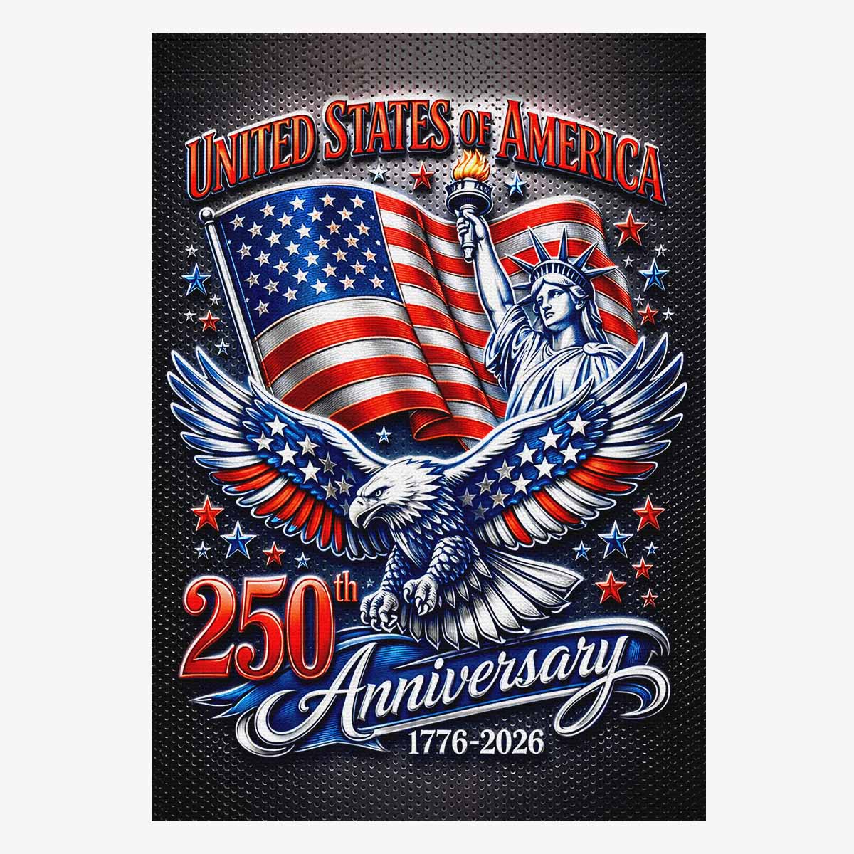 USA 250th Anniversary Patriotic House Flag Eagle Liberty American Flag