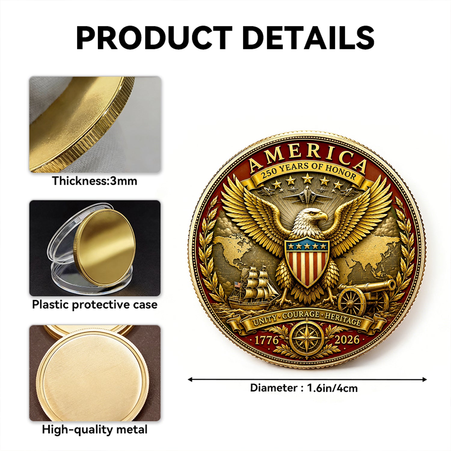 Custom U.S. Marine Corps 250th Anniversary Challenge Coin