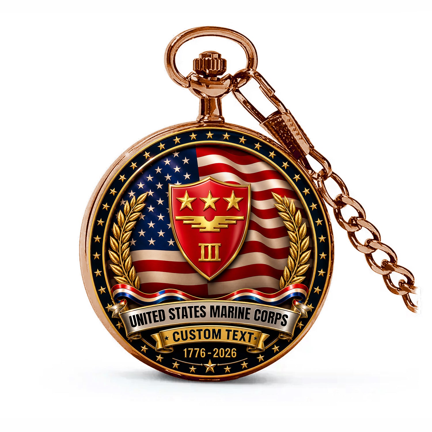 USMC 250 Years Service Pocket Watch Gift