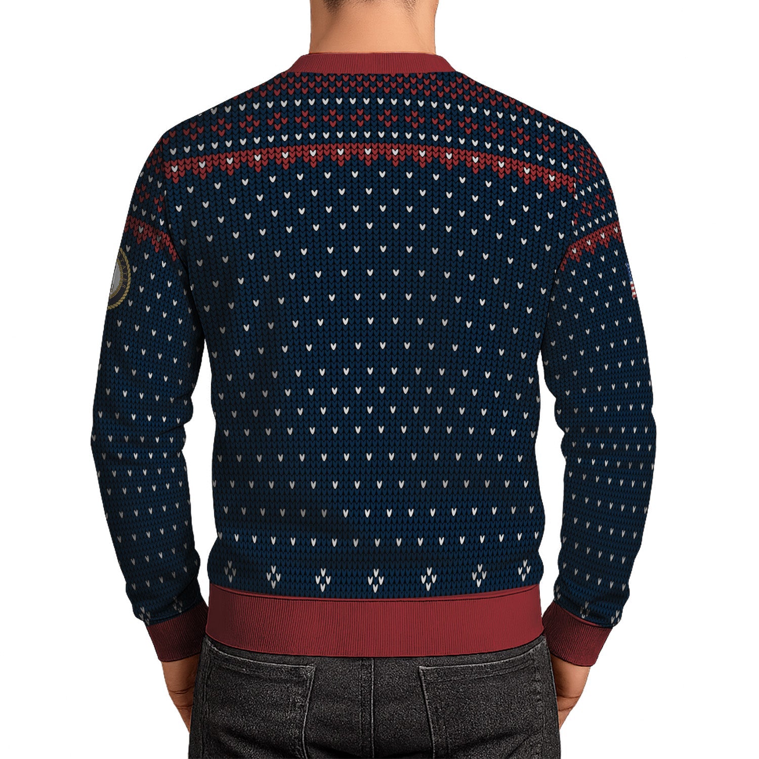 Personalized US Navy Christmas Ugly Sweater TUST13