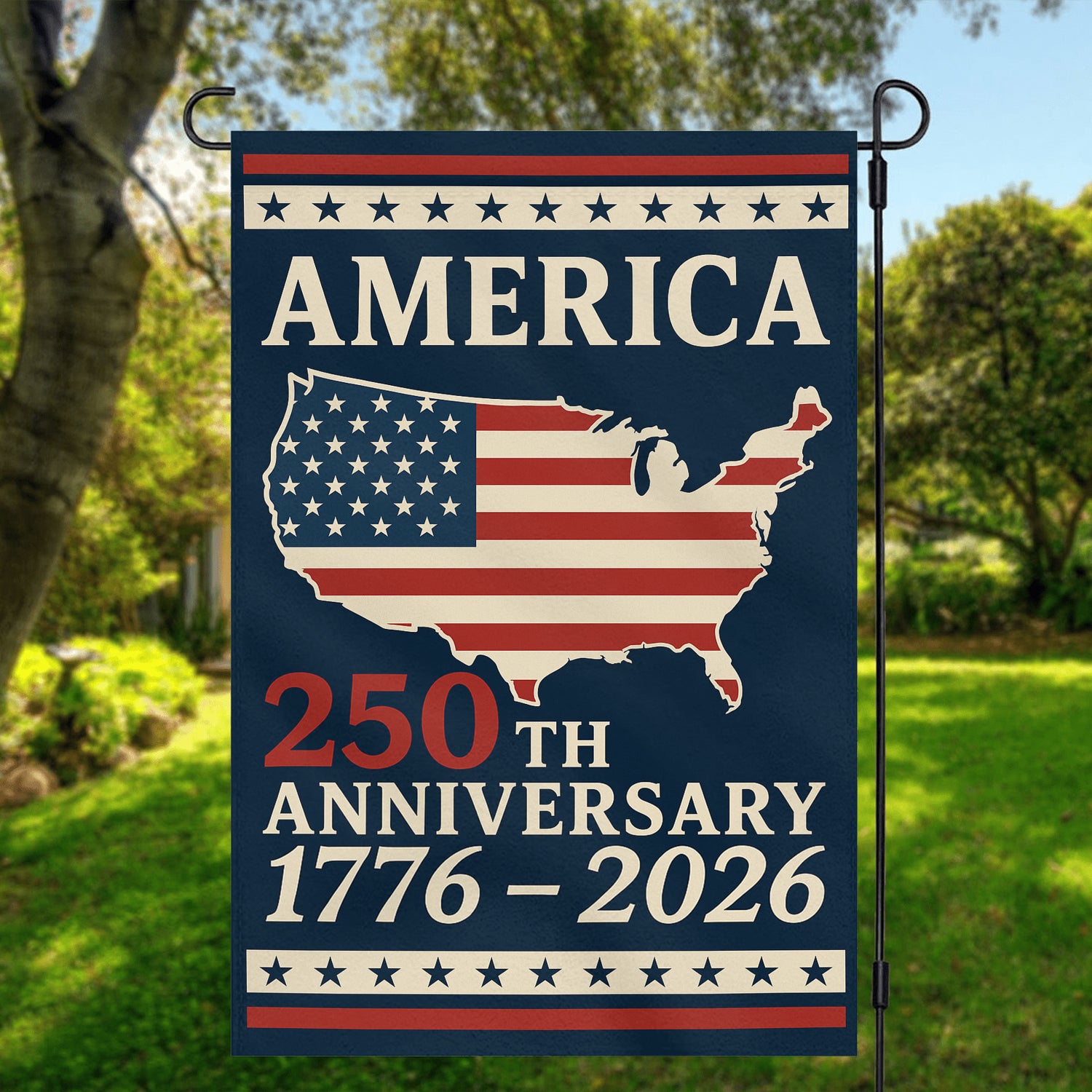 America 250th Anniversary 1776-2026 Garden Flag 12''x18'' Twin-Side Printing