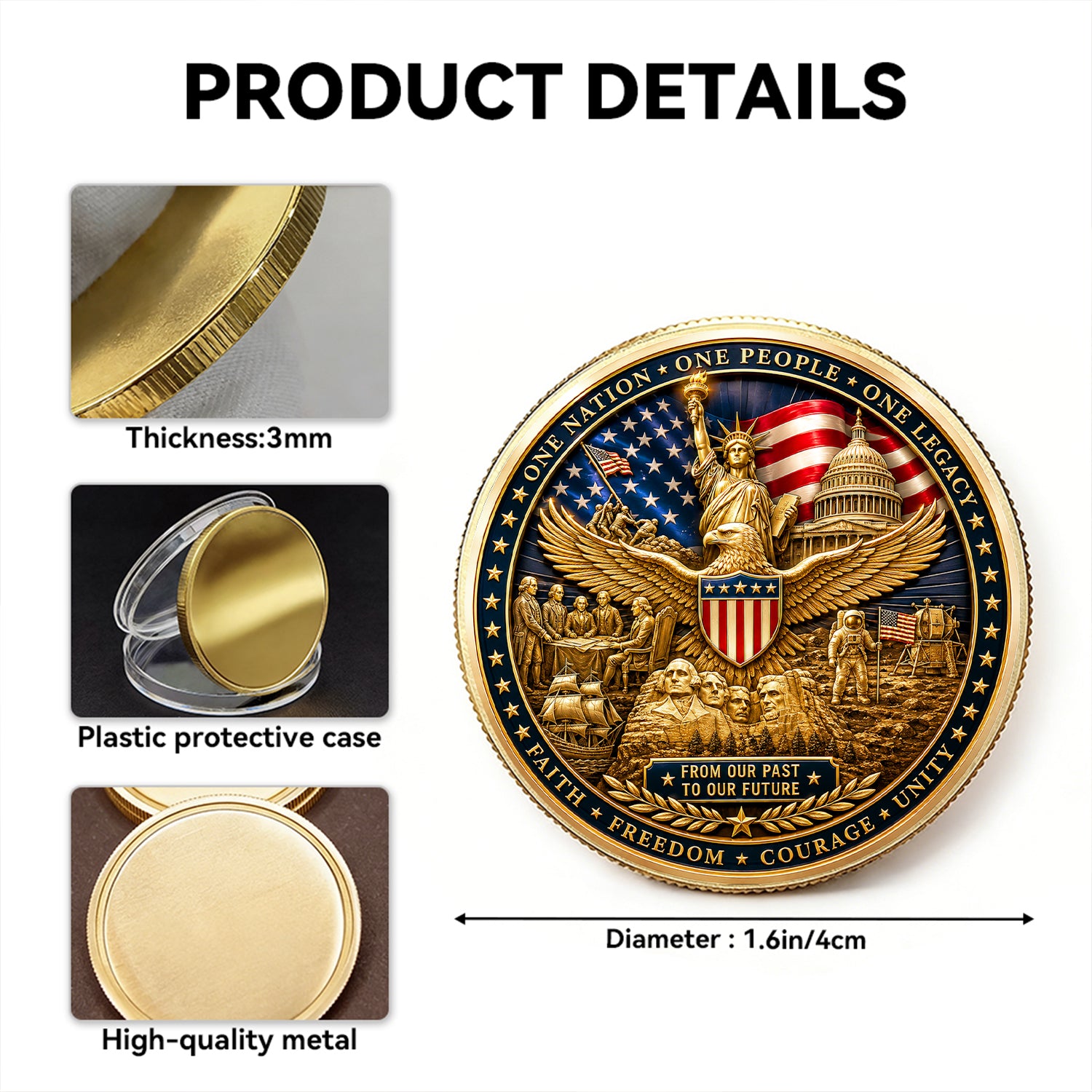United States Of America 250th Anniversary Challenge Coin