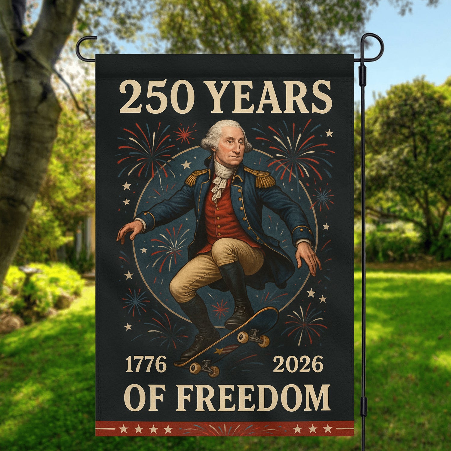 250 Years Of Freedom Garden Flag 12''x18'' Twin-Side Printing
