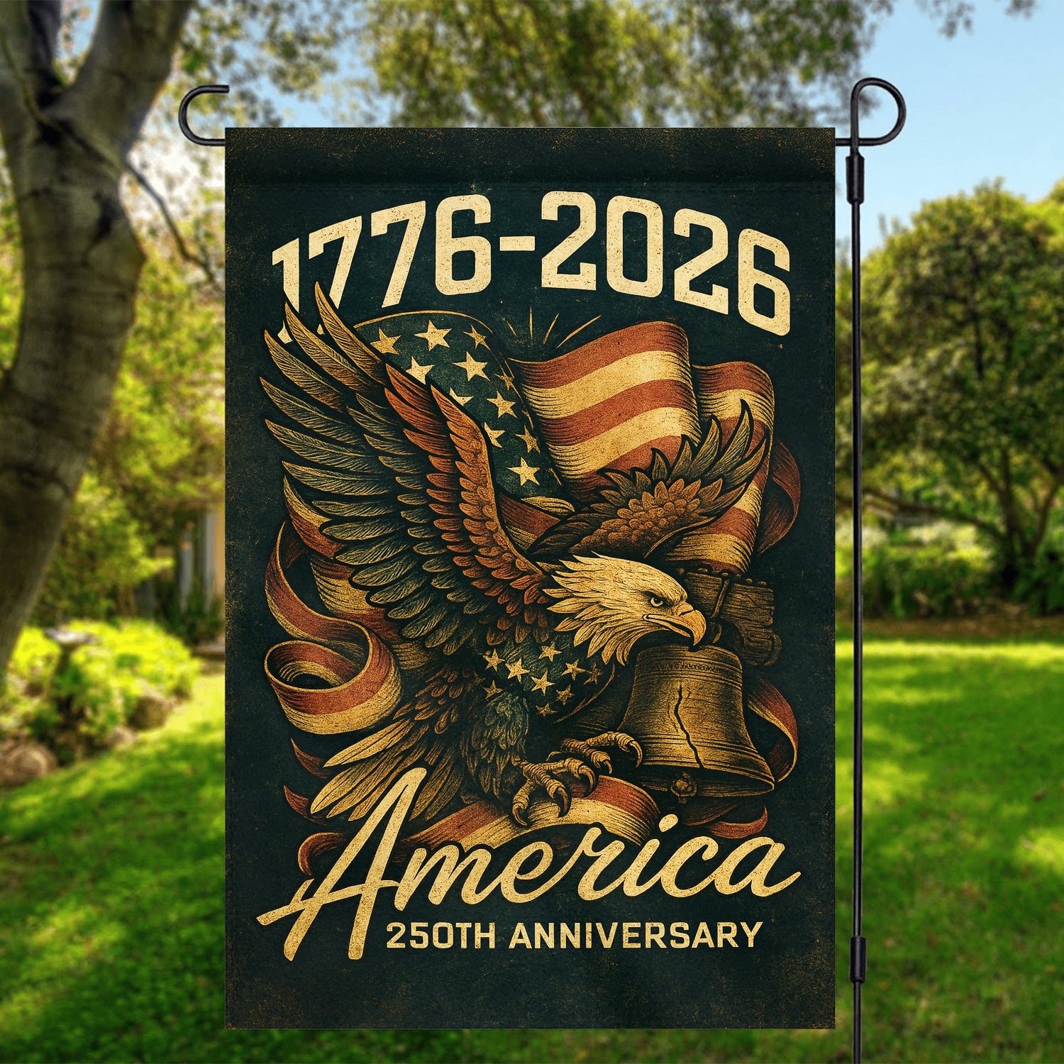 1776 - 2026 America 250th Anniversary Garden Flag 12''x18'' Twin-Side Printing