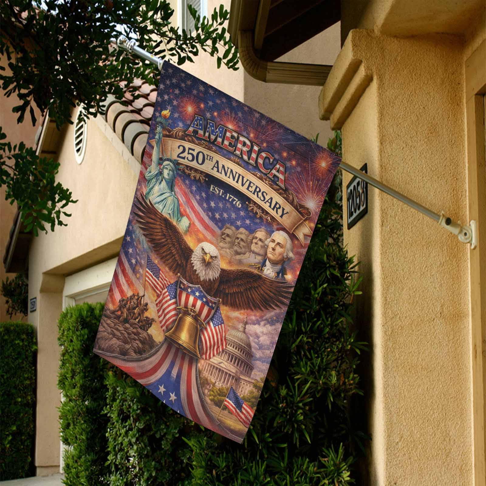 America 250th Anniversary Garden Flag 1776–2026 Patriotic Eagle Decor