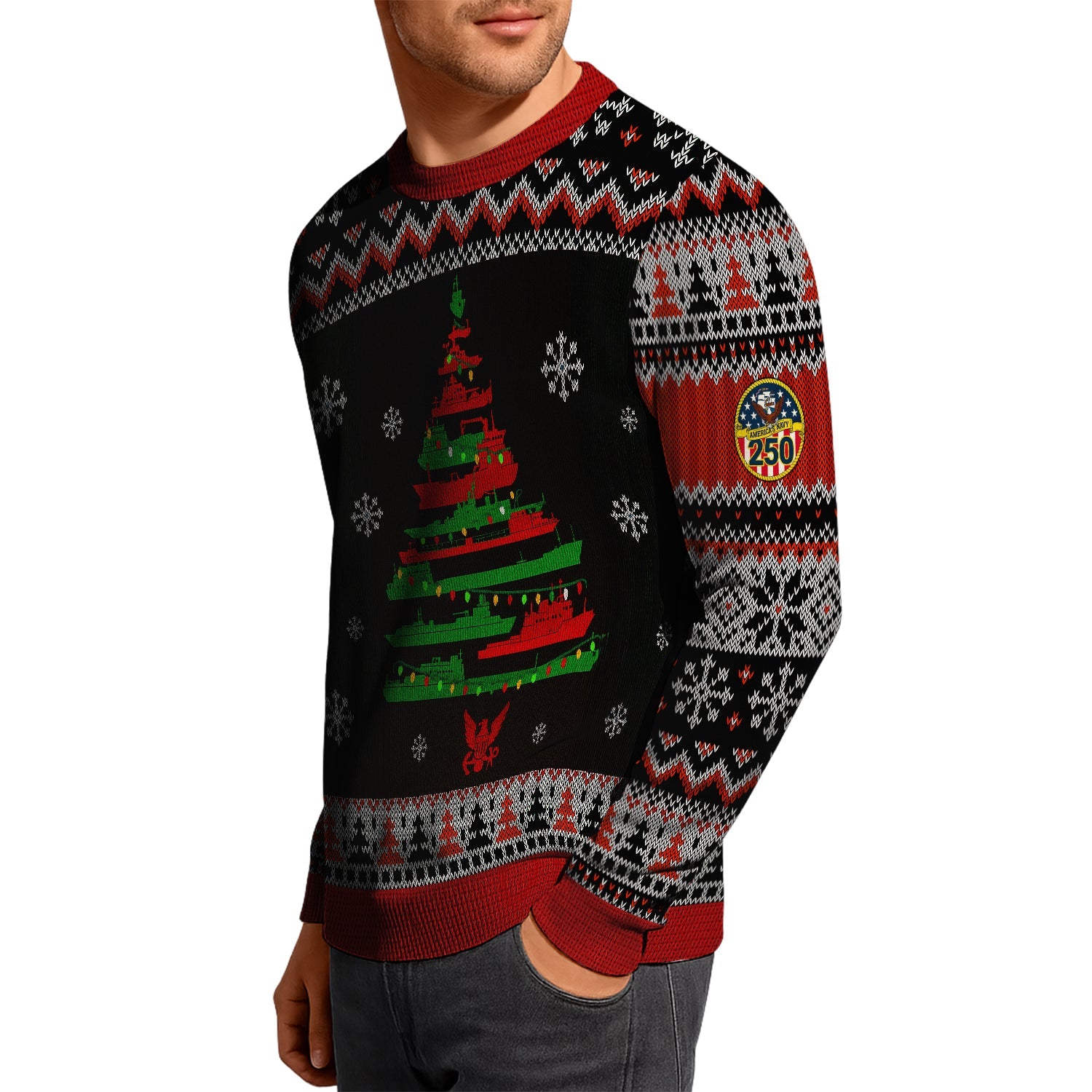 America's Navy 250 Christmas Ugly Sweater
