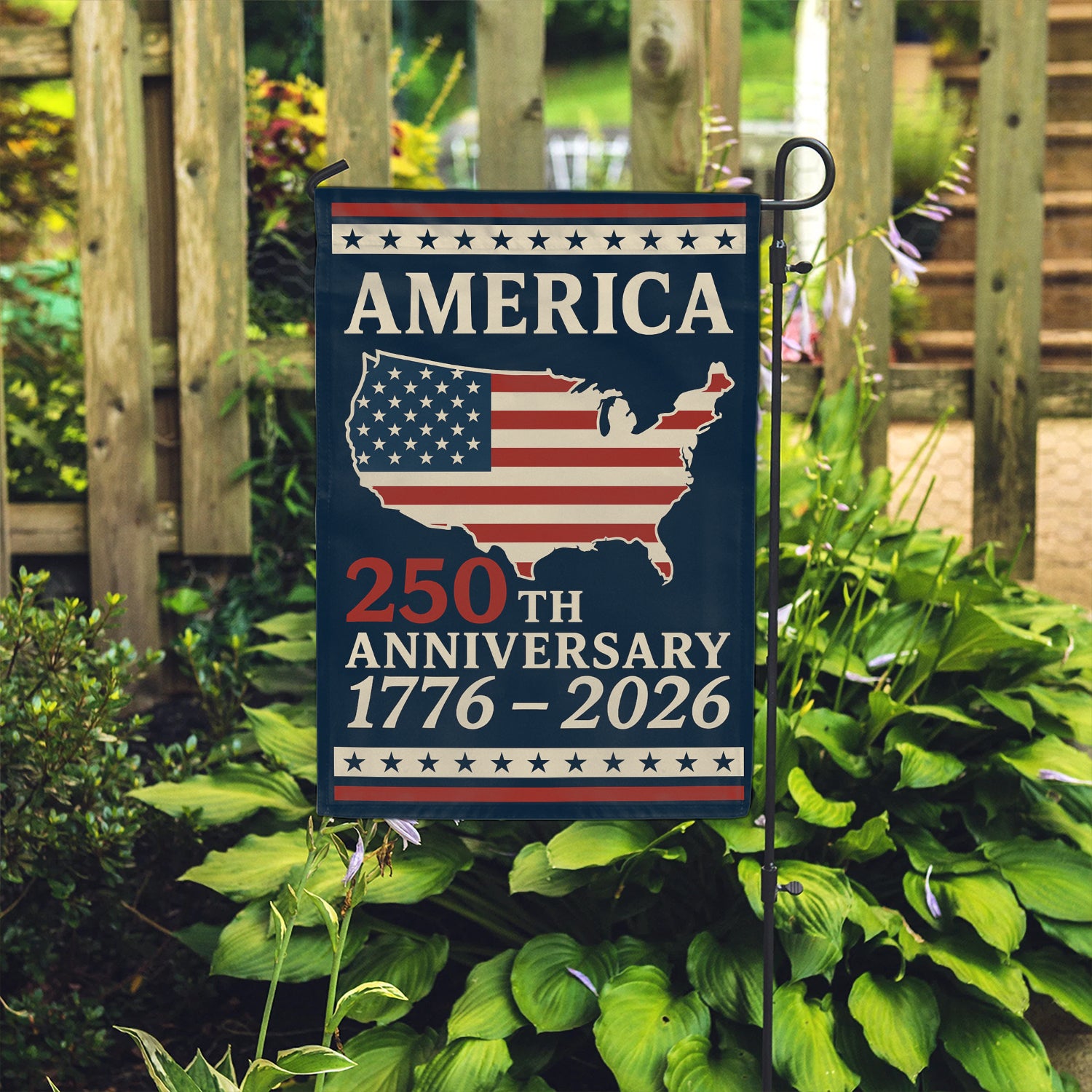 America 250th Anniversary 1776-2026 Garden Flag 12''x18'' Twin-Side Printing