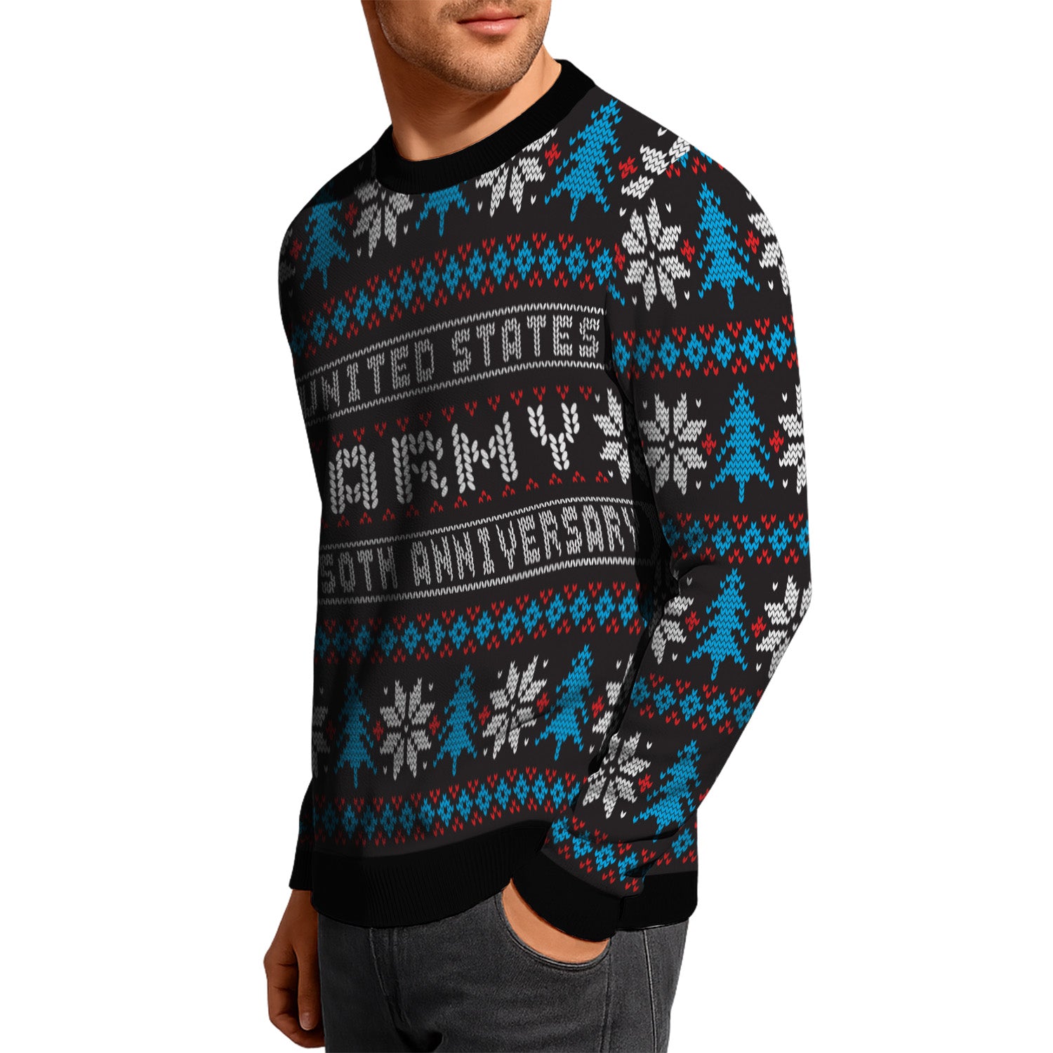 US Army 250th Anniversary Ugly Christmas Sweater for Women Men