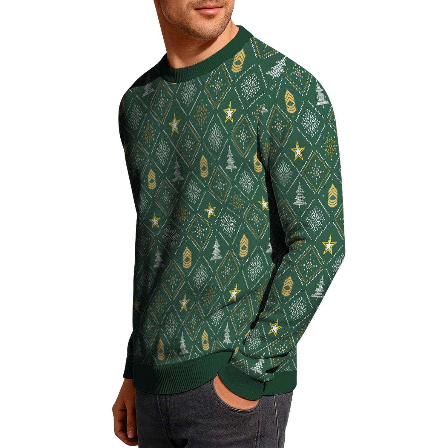 Custom Ranks US Army Ugly Christmas Sweater for Women Men TUST03