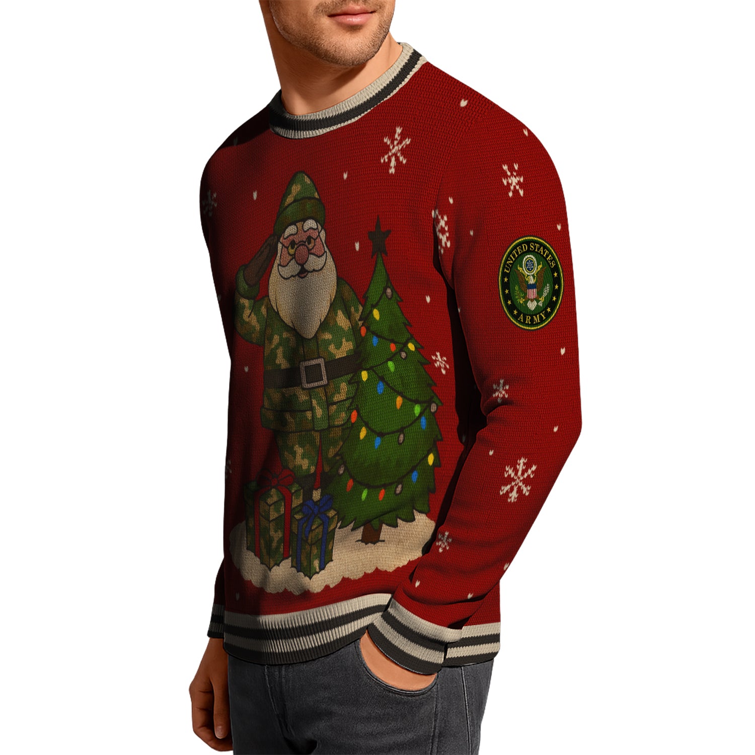 US Army Christmas Tree Christmas Ugly Christmas Sweater